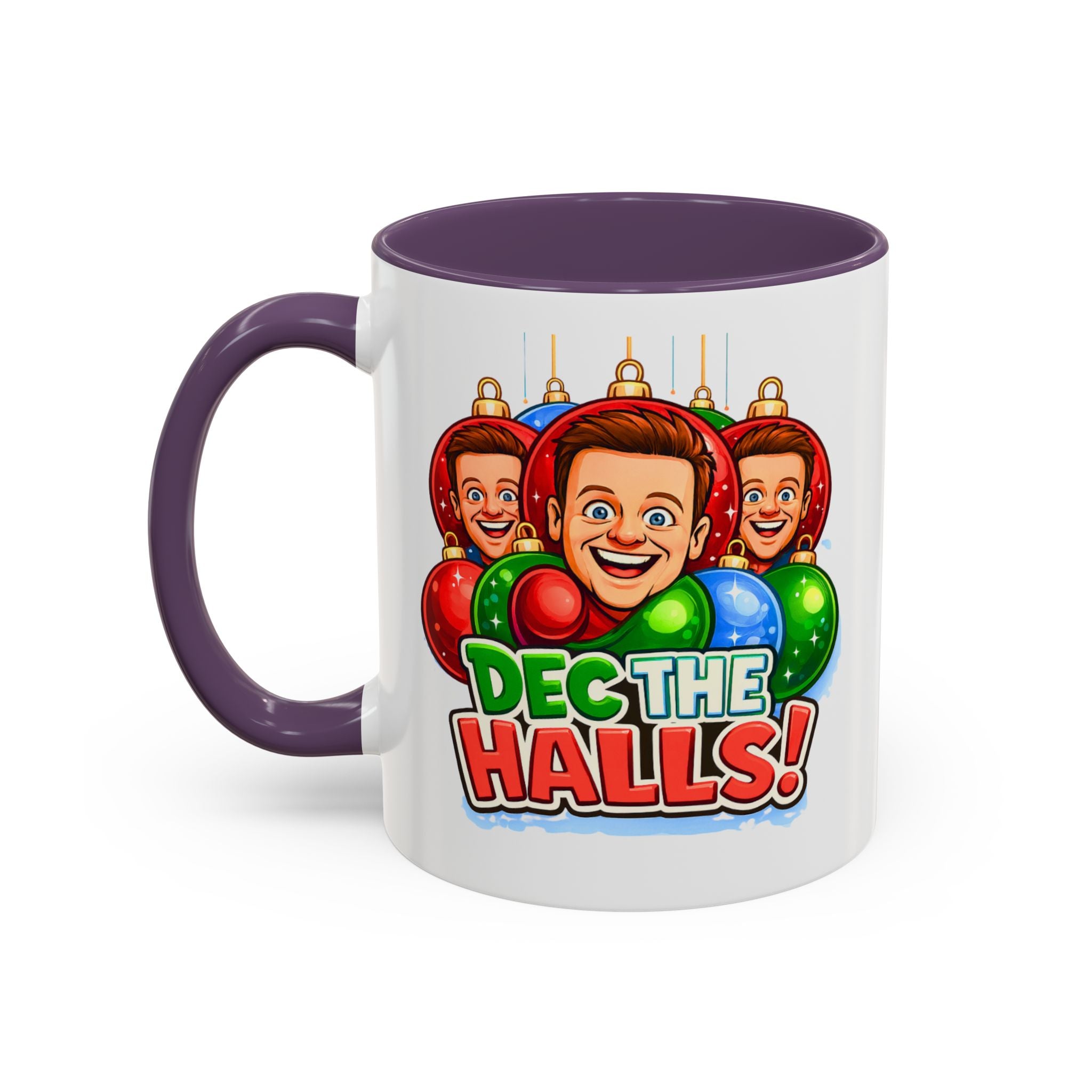Funny Christmas Pun Mug for UK Comedy Duo Fans | Dec the Halls and Anta Claus Design