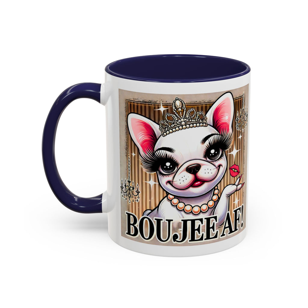 BOUJEE AF Frenchie Mug | 11oz Cute Ceramic Coffee Cup Gift for Animal Lovers | French Bulldog Novelty Mug