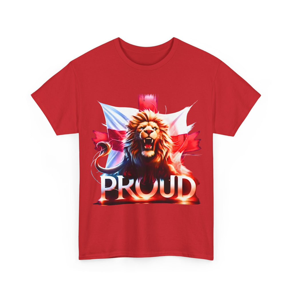 Proud Lion Unisex Cotton Tee (Transparent Background) | English Patriot Shirt | MEGA | Patriotic UK T-Shirt | National Pride Rally Merch