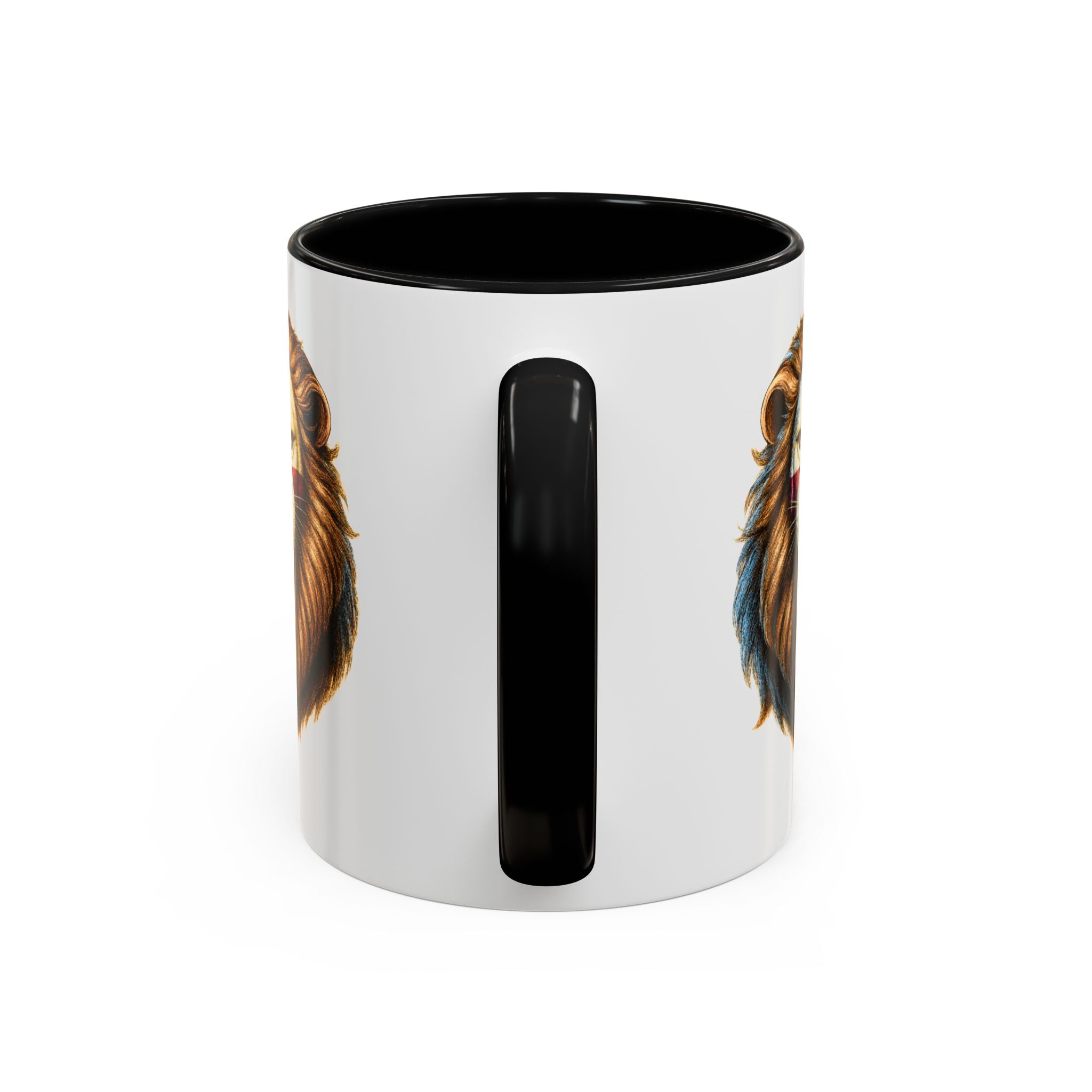 Roaring English Lion Accent Mug | St. George's Cross Patriotic Coffee Cup | Funny Medieval England Gift in Glossy Finish