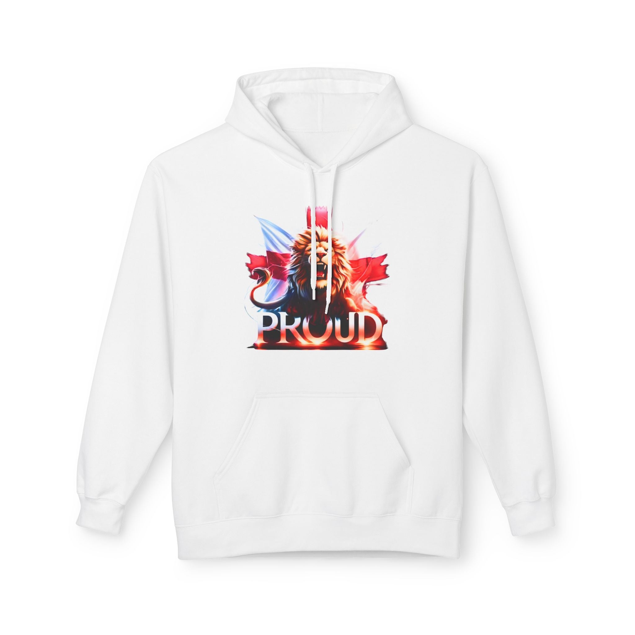 Proud Lion Unisex Hoodie | English Flag St. George Cross Hoodie | Patriotic England Gift | Raise the Colours Jumper