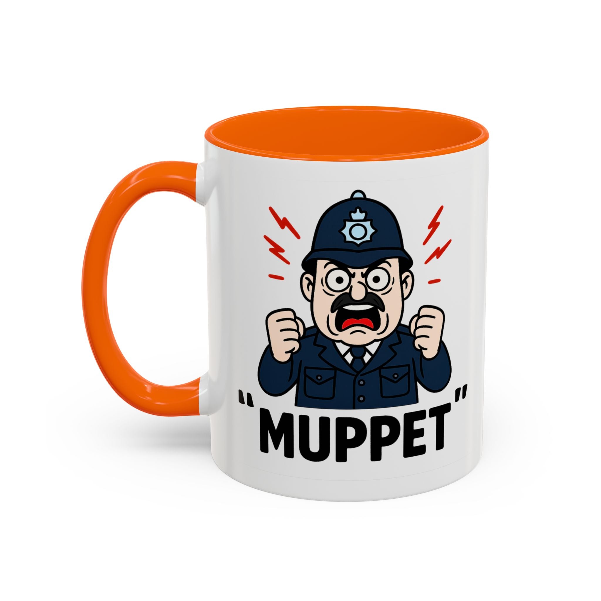 MUPPET Policeman Parody Coffee Cup | 11oz Funny Meme Mug | Free Speech Satire Gift | UK Gag Gift