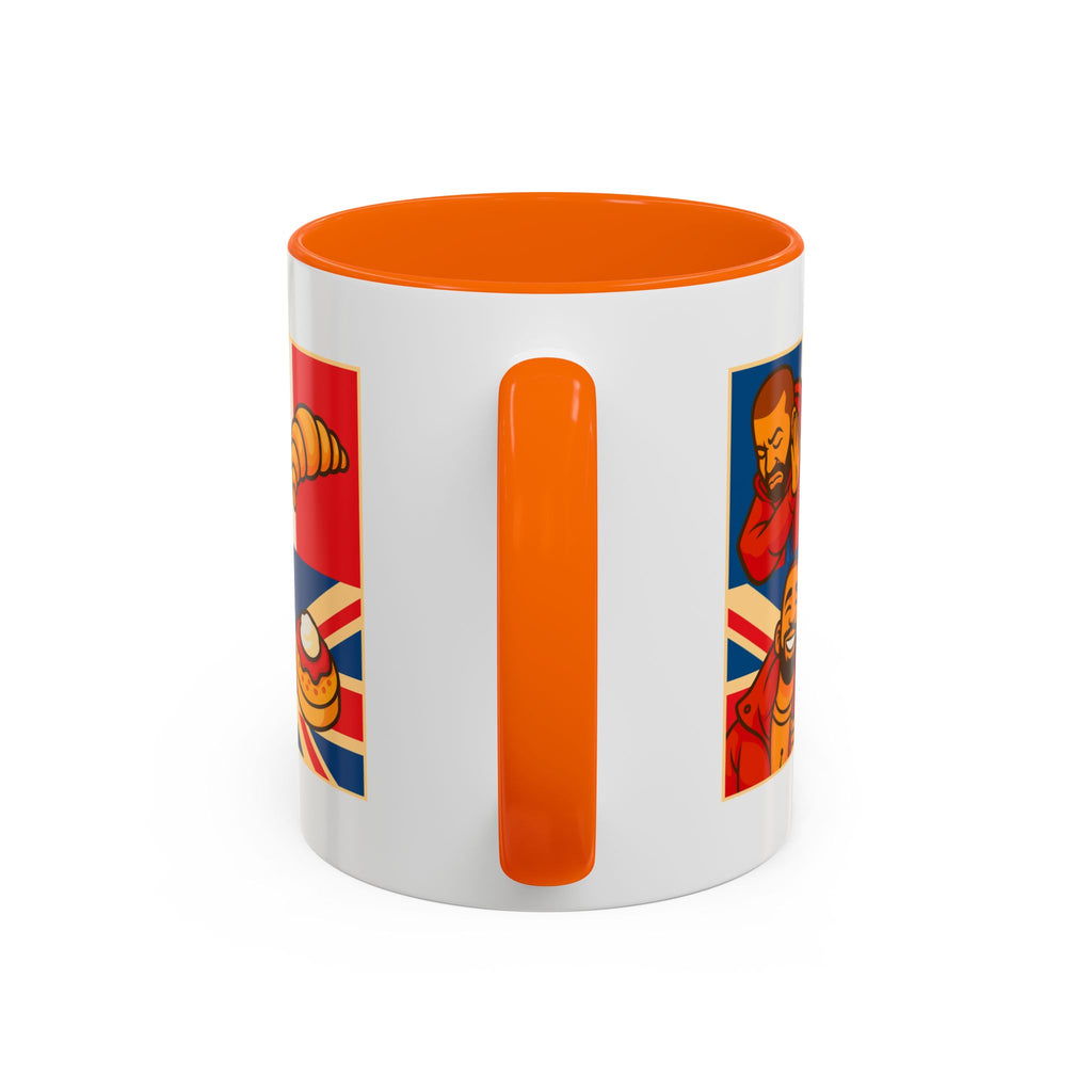 Funny British Croissant Vs Crumpet Mug - UK Patriot Drake Meme Gift | Anti-French Tea Humour | Funny Foodie Present | Union Jack Coffee Cup