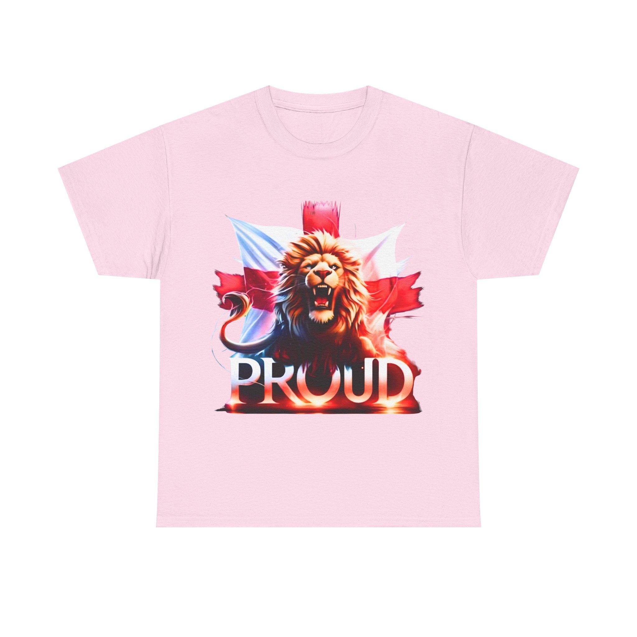 Proud Lion Unisex Cotton Tee (Transparent Background) | English Patriot Shirt | MEGA | Patriotic UK T-Shirt | National Pride Rally Merch