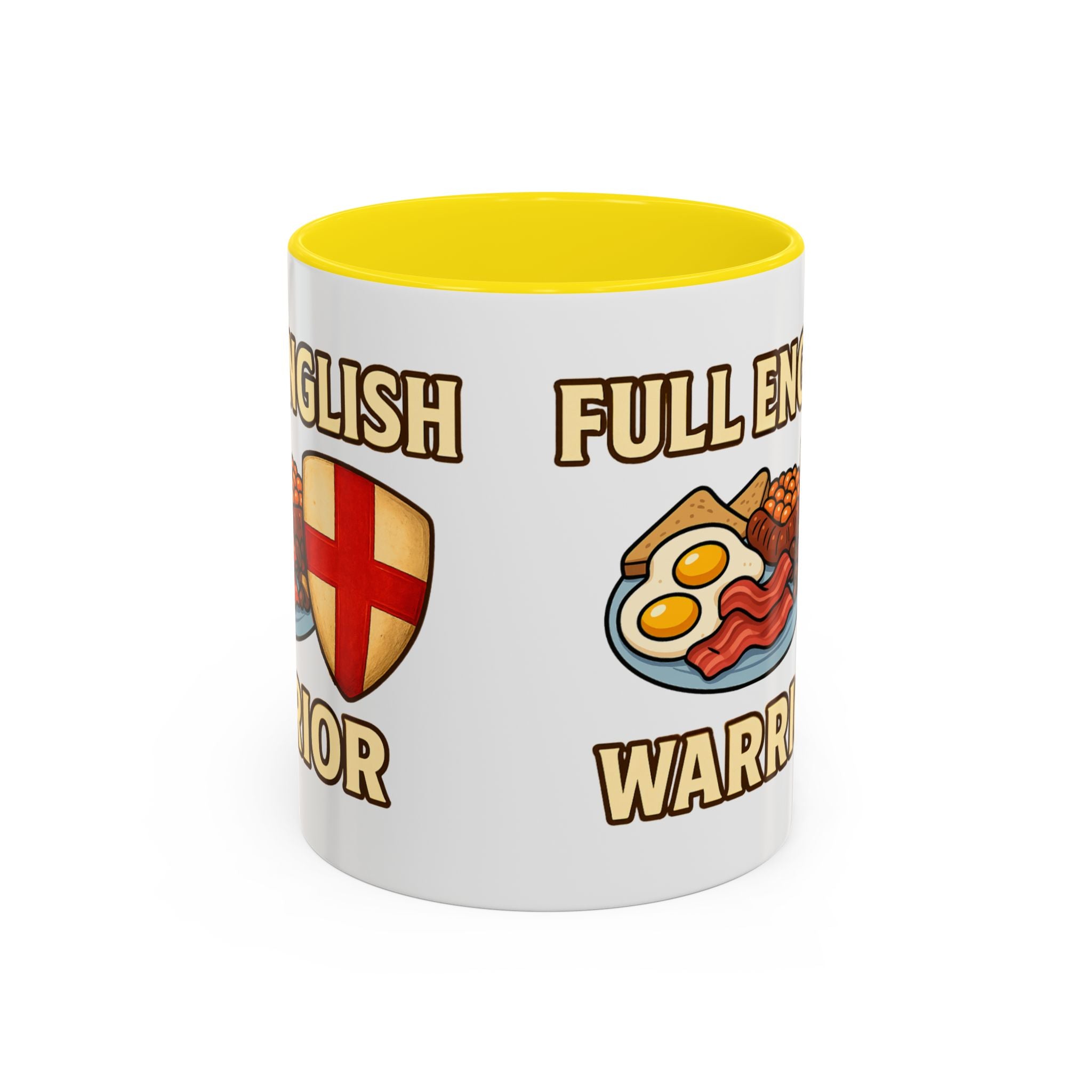 FULL ENGLISH WARRIOR | Funny 11oz Accent Coffee Mug | British Fry Up Lover Gift | Breakfast Enthusiast, English Culture