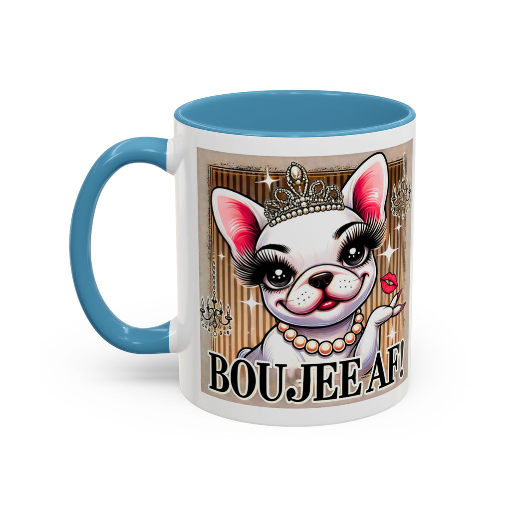 BOUJEE AF Frenchie Mug | 11oz Cute Ceramic Coffee Cup Gift for Animal Lovers | French Bulldog Novelty Mug