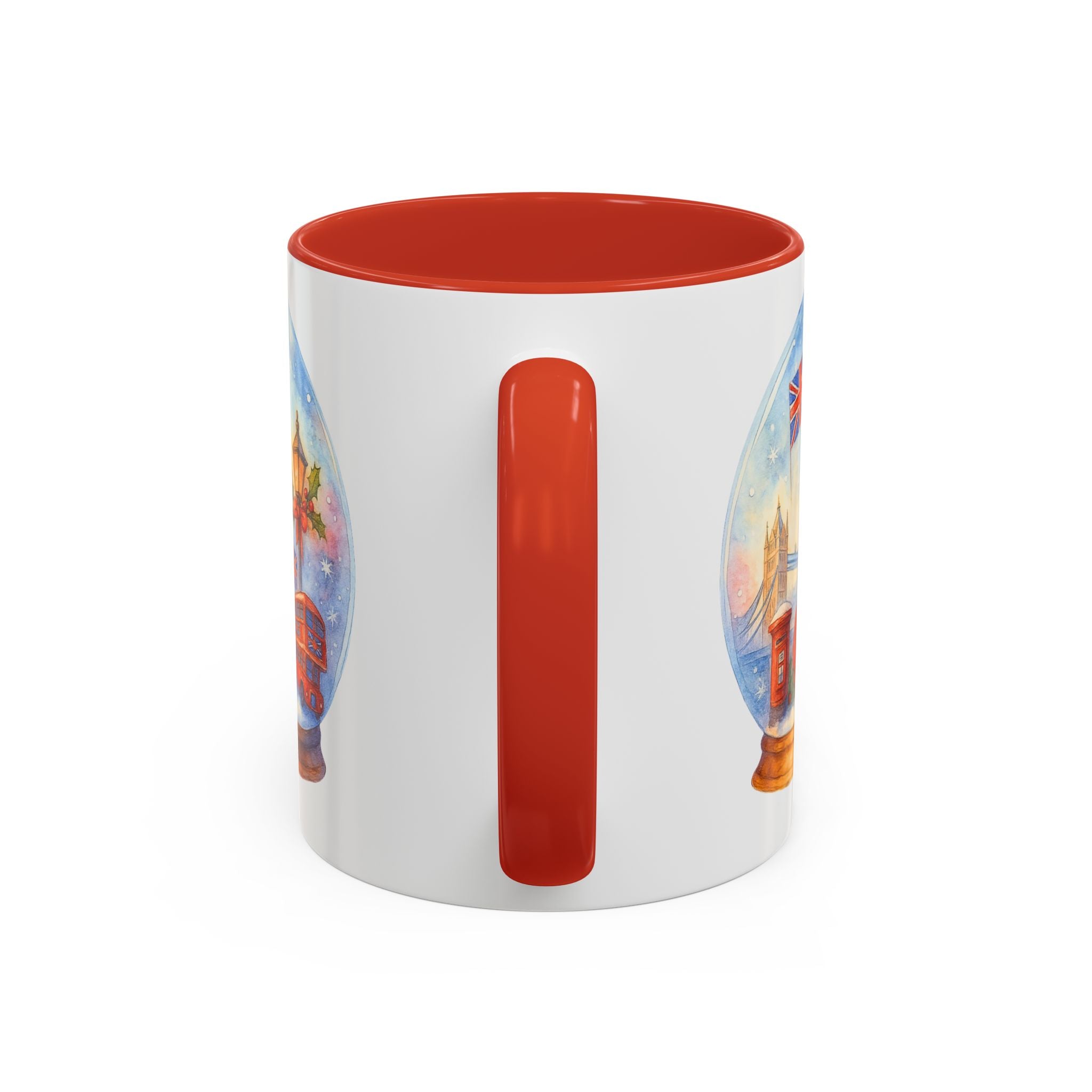 London Santa Snowglobe Mug | UK Christmas Souvenir Cup | Big Ben London Bus Festive Mug | British Holiday Gift