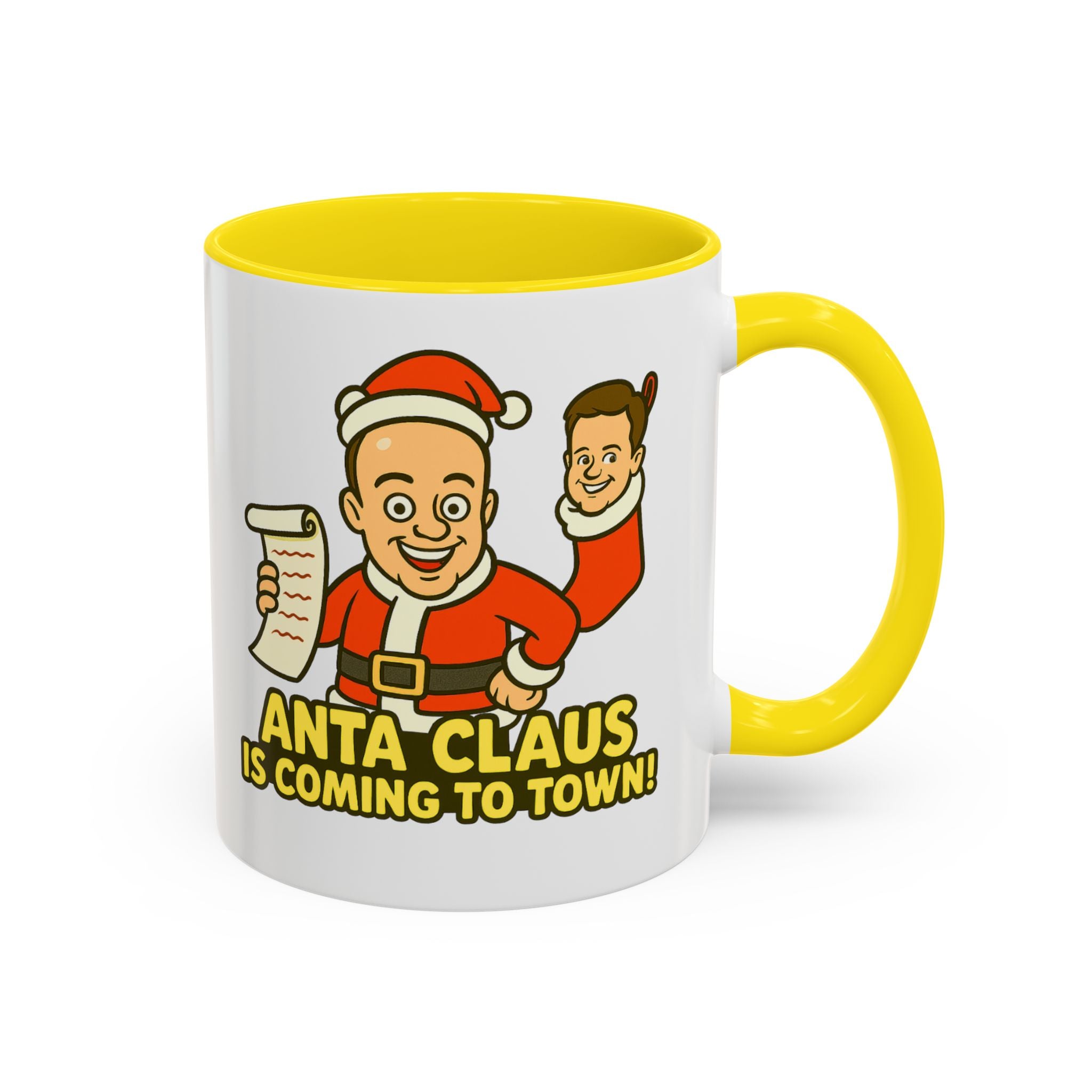 Funny Christmas Pun Mug for UK Comedy Duo Fans | Dec the Halls and Anta Claus Design