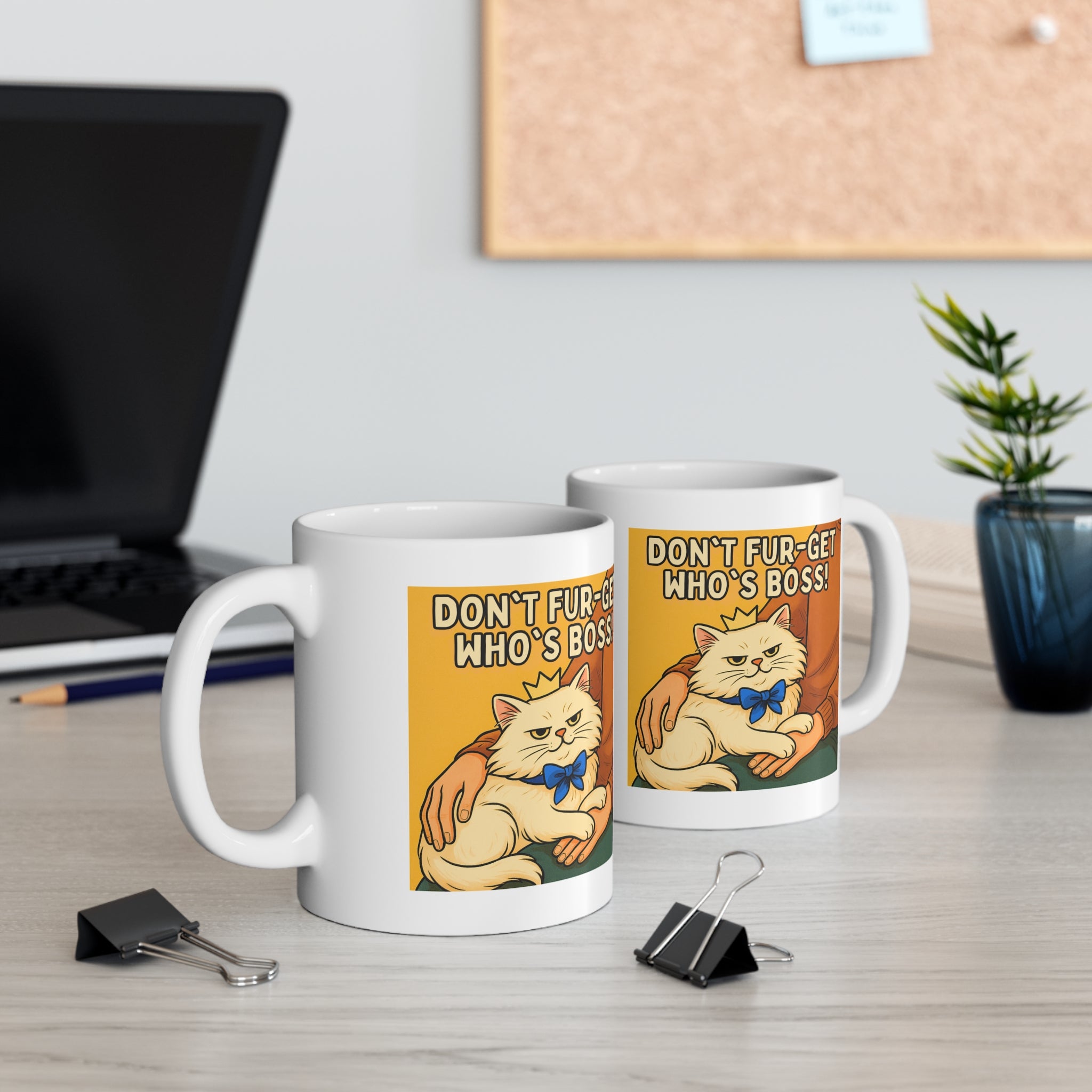 Don't Furget Who's Boss | 11oz Funny Cat Lover Gift | Sassy Kitty Coffee Cup | Cute Pet Parent Present | Dishwasher Microwave Safe