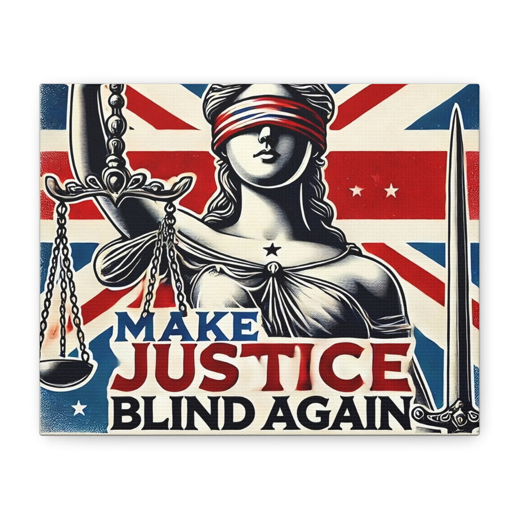 Make Justice Blind Again Wall Art | Canvas Print | Justice Is Blind Wall Decor, Legal Theme Home Decor | Free Speech Equality Artwork