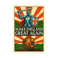 MEGA - "Make England Great Again" Poster | Majestic Lion & St. George Cross Print | English Patriot Wall Art | Medieval Countryside Decor