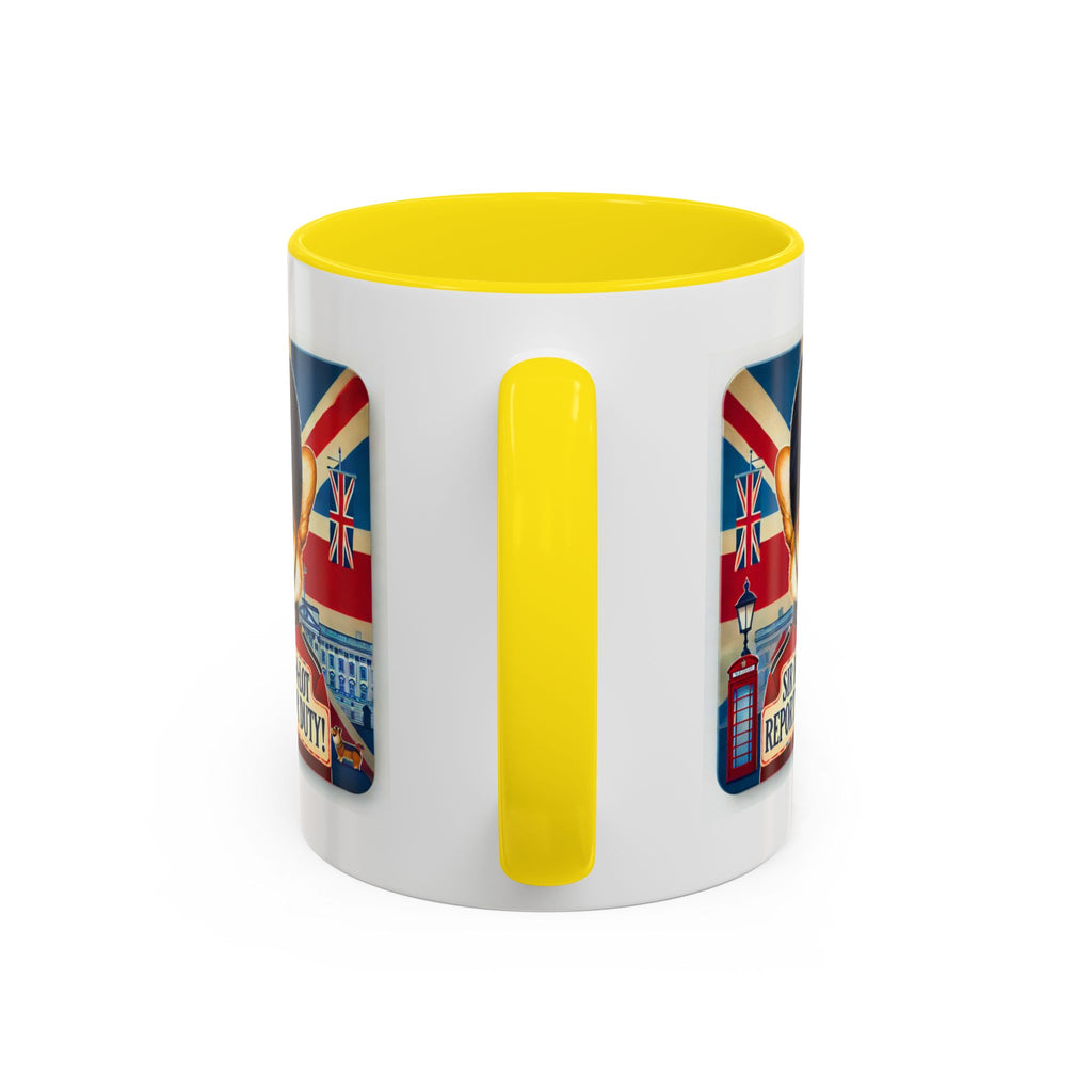 Sir Barks-a-Lot Accent Coffee Mug | Patriotic British Doggy Design | Whimsical 11oz Cup Multiple Colors | Lead & BPA-Free, C-Shaped Handle