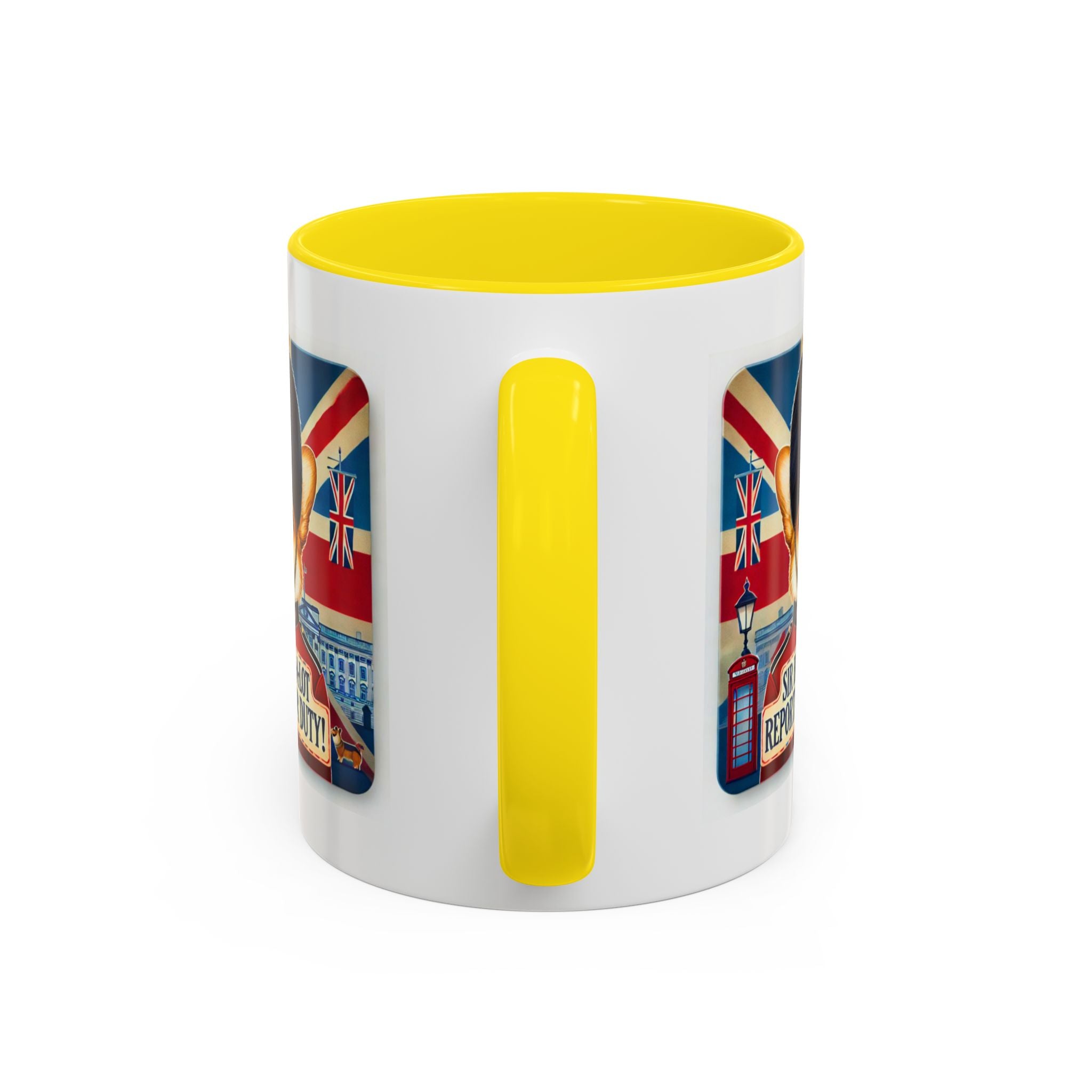 Sir Barks-a-Lot Accent Coffee Mug | Patriotic British Doggy Design | Whimsical 11oz Cup Multiple Colors | Lead & BPA-Free, C-Shaped Handle