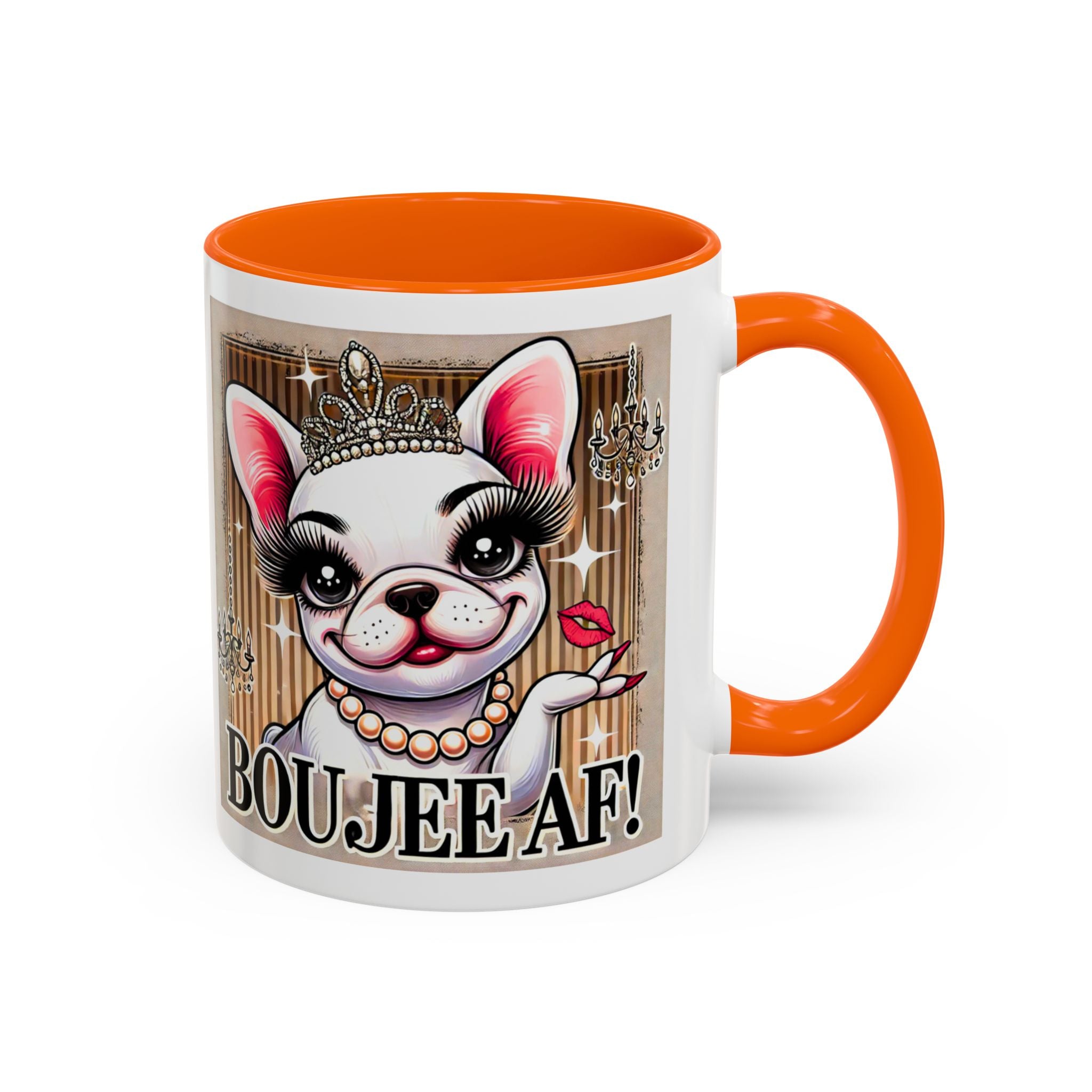 BOUJEE AF Frenchie Mug | 11oz Cute Ceramic Coffee Cup Gift for Animal Lovers | French Bulldog Novelty Mug