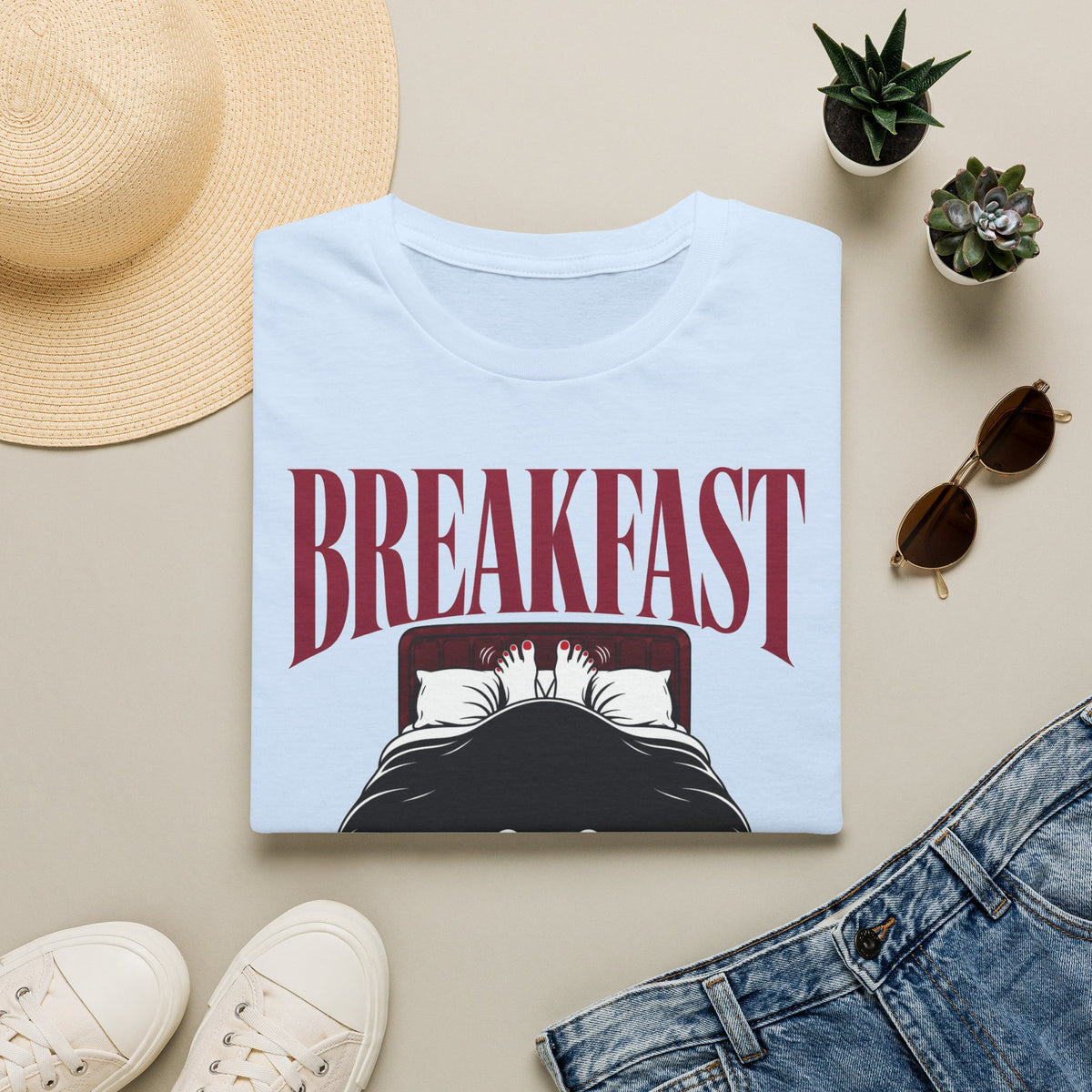 Breakfast In Bed T-Shirt | Cheeky Adult Humour Tee