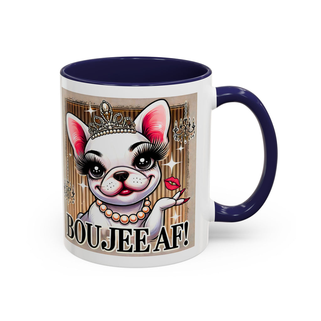 BOUJEE AF Frenchie Mug | 11oz Cute Ceramic Coffee Cup Gift for Animal Lovers | French Bulldog Novelty Mug