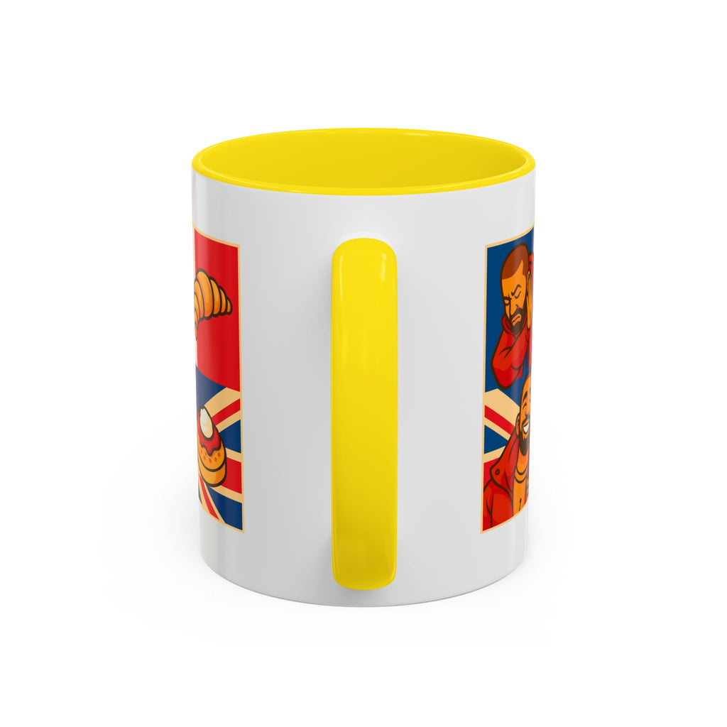 Funny British Croissant Vs Crumpet Mug - UK Patriot Drake Meme Gift | Anti-French Tea Humour | Funny Foodie Present | Union Jack Coffee Cup