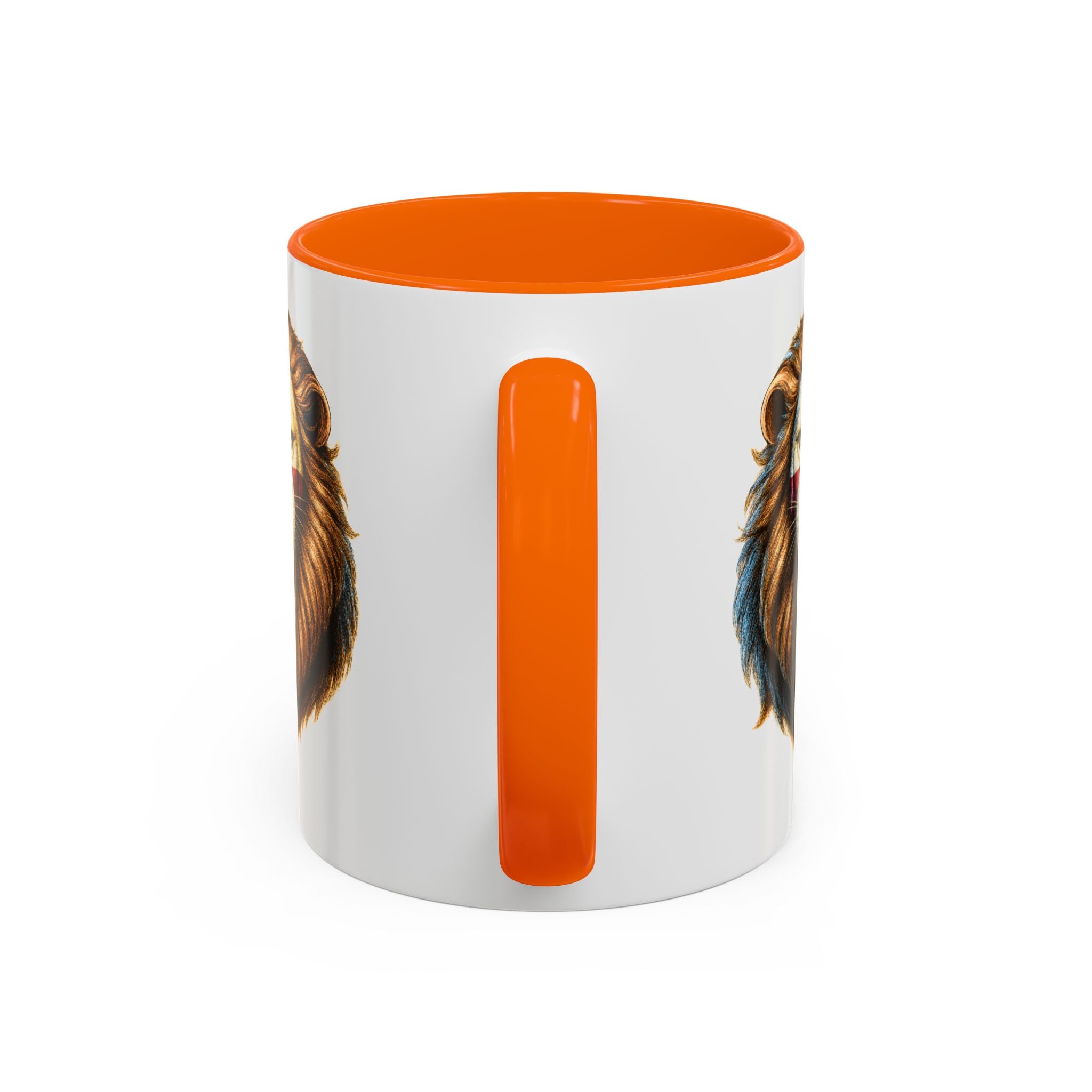 Roaring English Lion Accent Mug | St. George's Cross Patriotic Coffee Cup | Funny Medieval England Gift in Glossy Finish