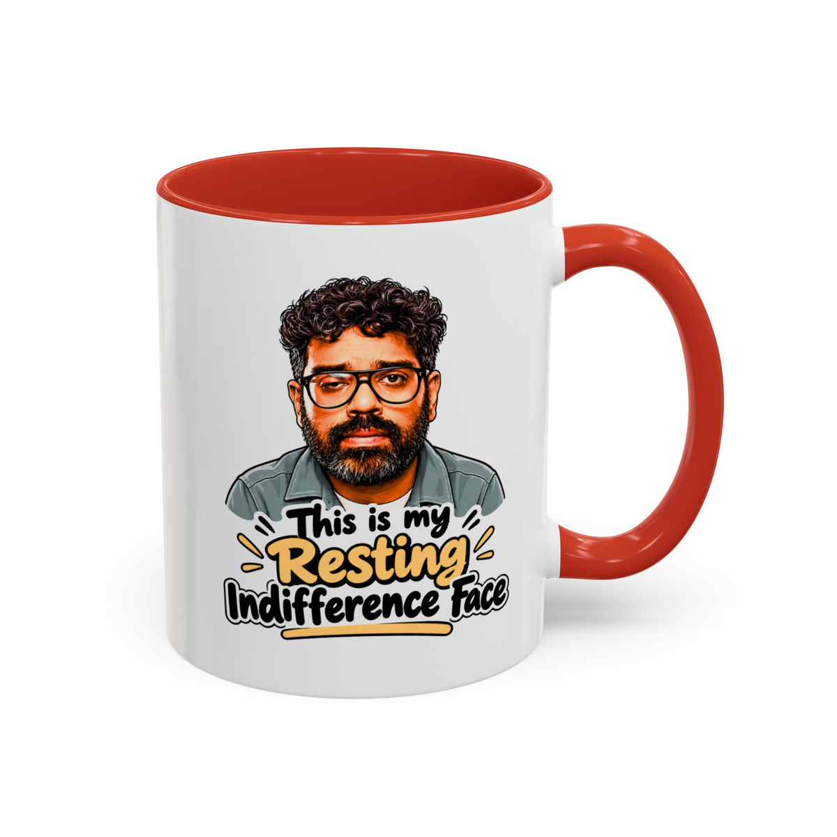 Romesh Ranganathan resting indifference face Celebrity Traitors mug, photo 10