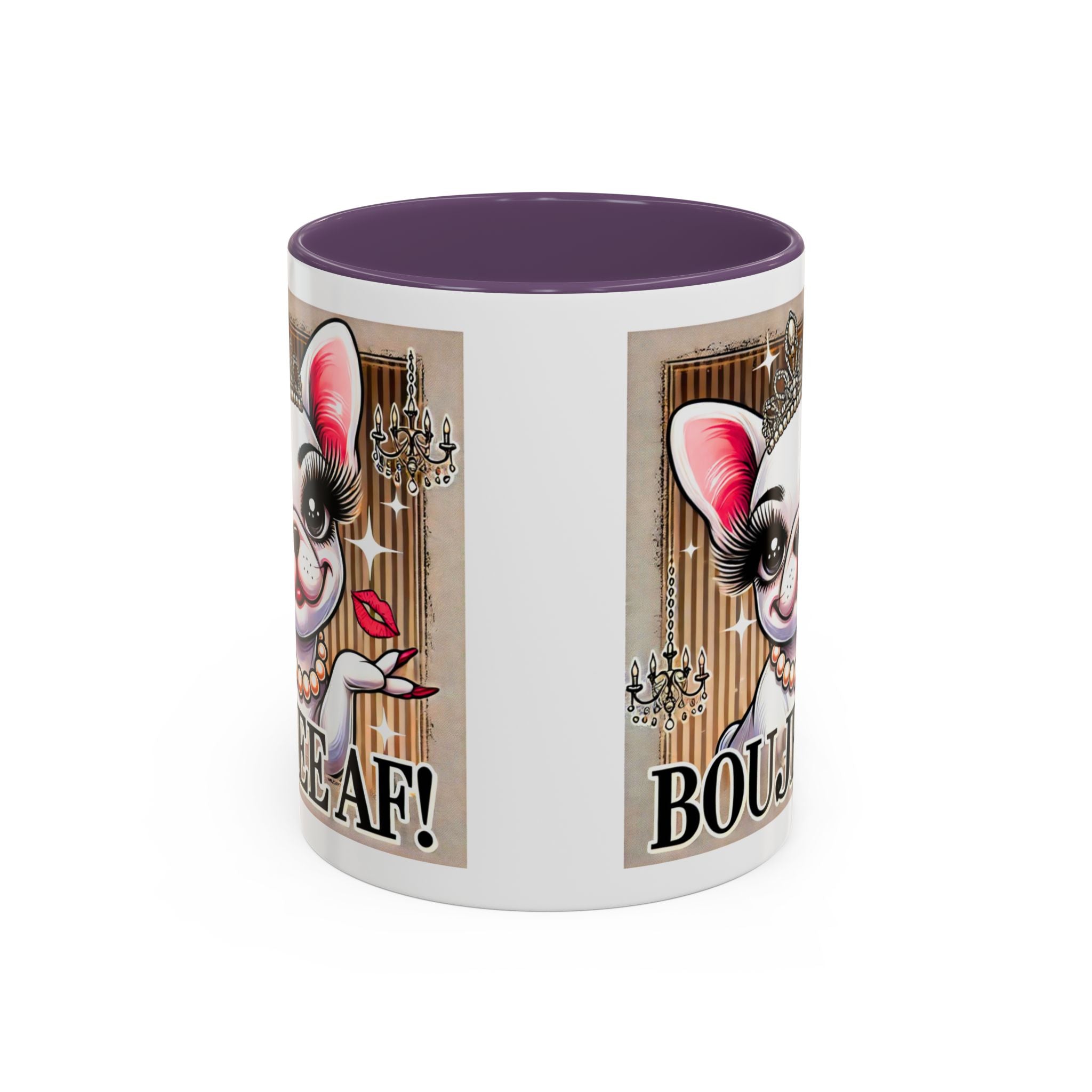 BOUJEE AF Frenchie Mug | 11oz Cute Ceramic Coffee Cup Gift for Animal Lovers | French Bulldog Novelty Mug