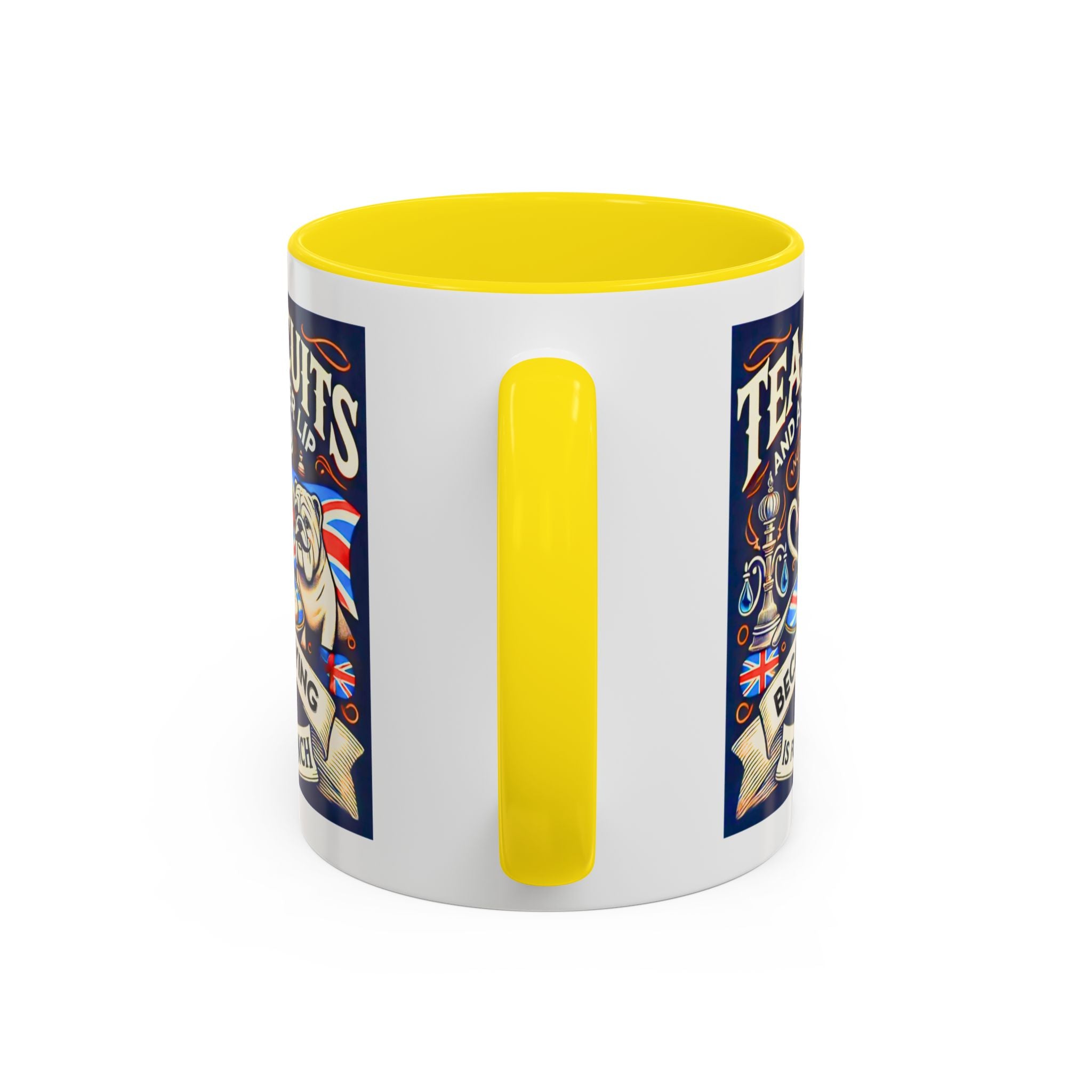 Crying Is for the French Mug | Funny British Humor Cup | Tea and Biscuits UK Banter Gift | 11oz Tea & Coffee Mug | Patriotic Dog Mug