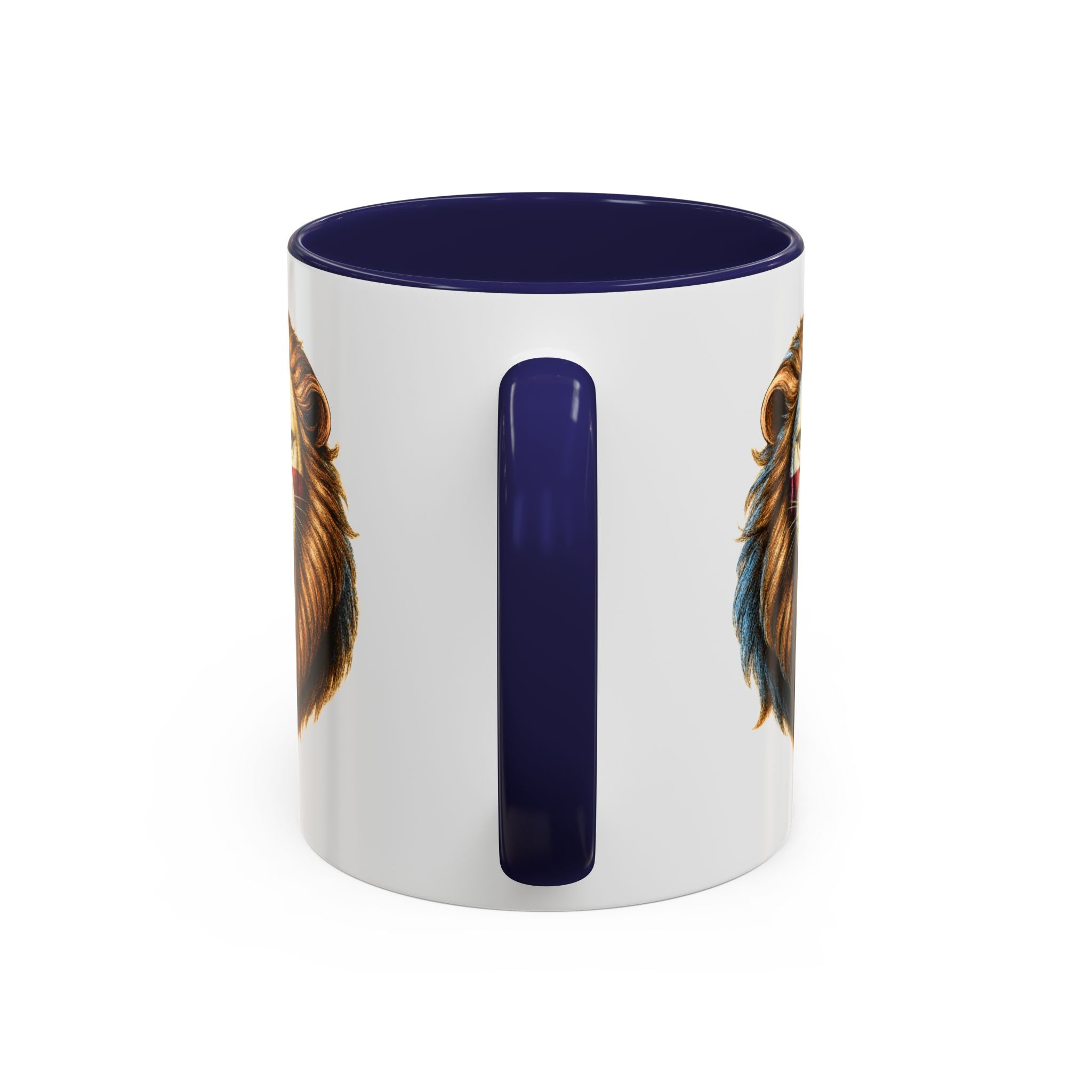 Roaring English Lion Accent Mug | St. George's Cross Patriotic Coffee Cup | Funny Medieval England Gift in Glossy Finish