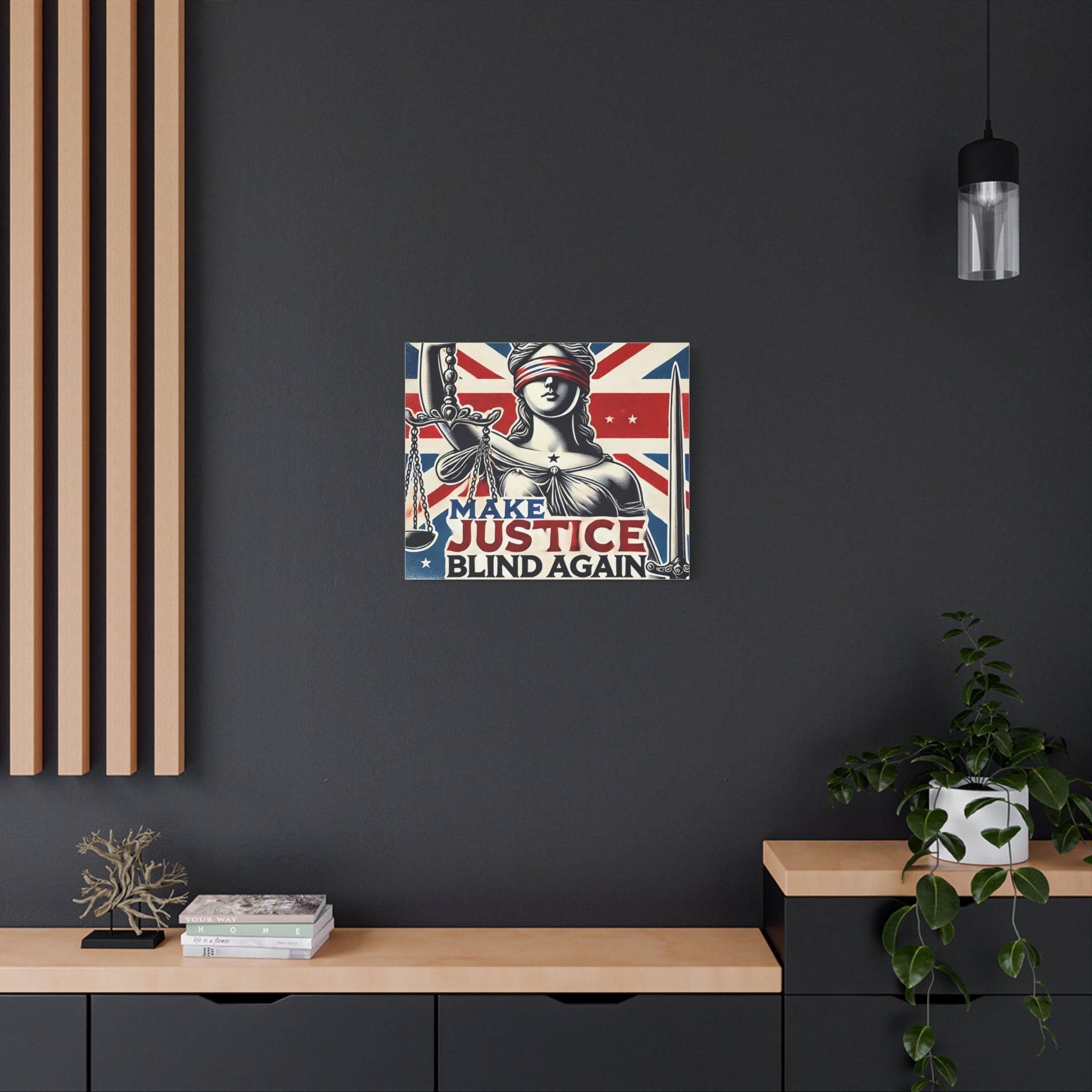 Make Justice Blind Again Wall Art | Canvas Print | Justice Is Blind Wall Decor, Legal Theme Home Decor | Free Speech Equality Artwork