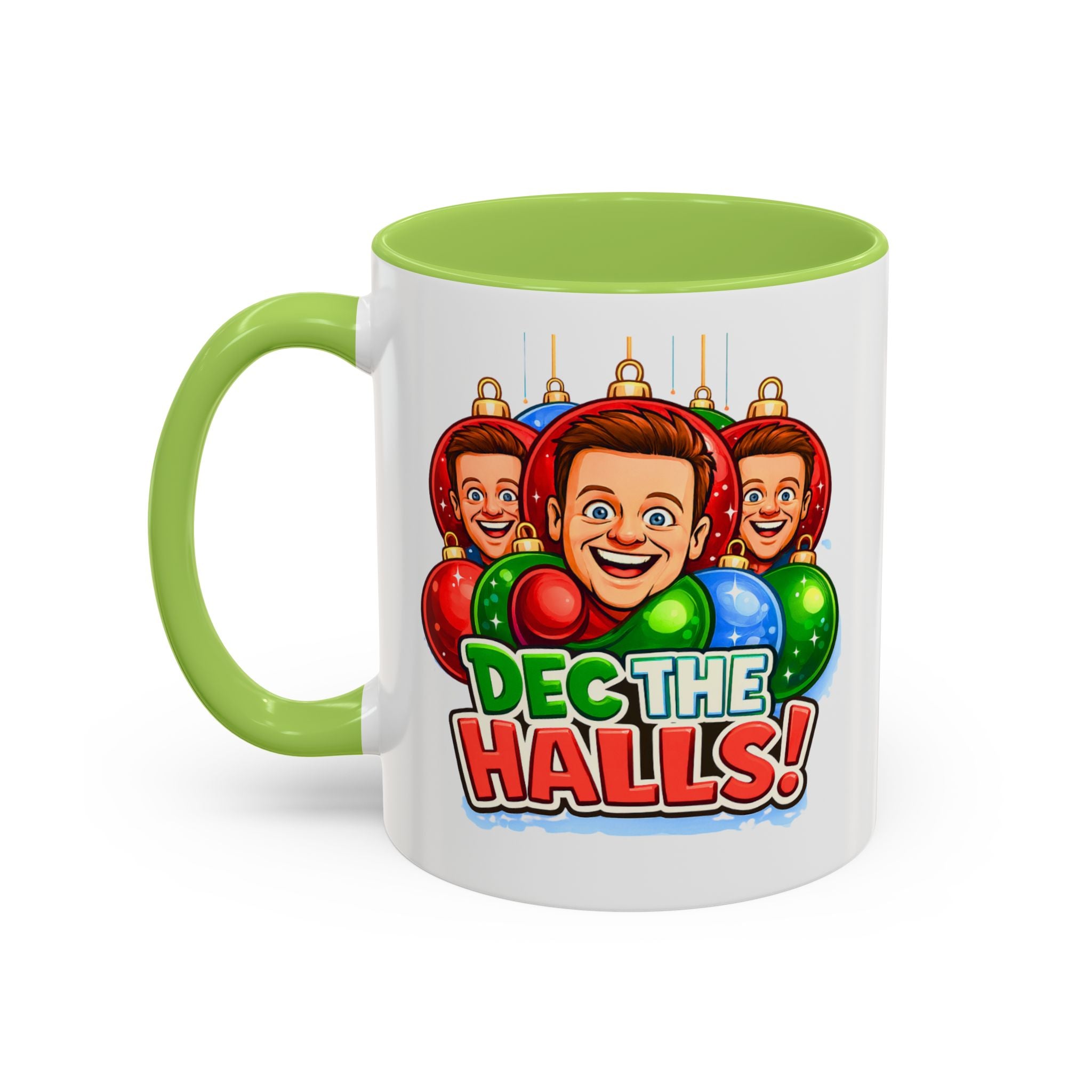 Funny Christmas Pun Mug for UK Comedy Duo Fans | Dec the Halls and Anta Claus Design