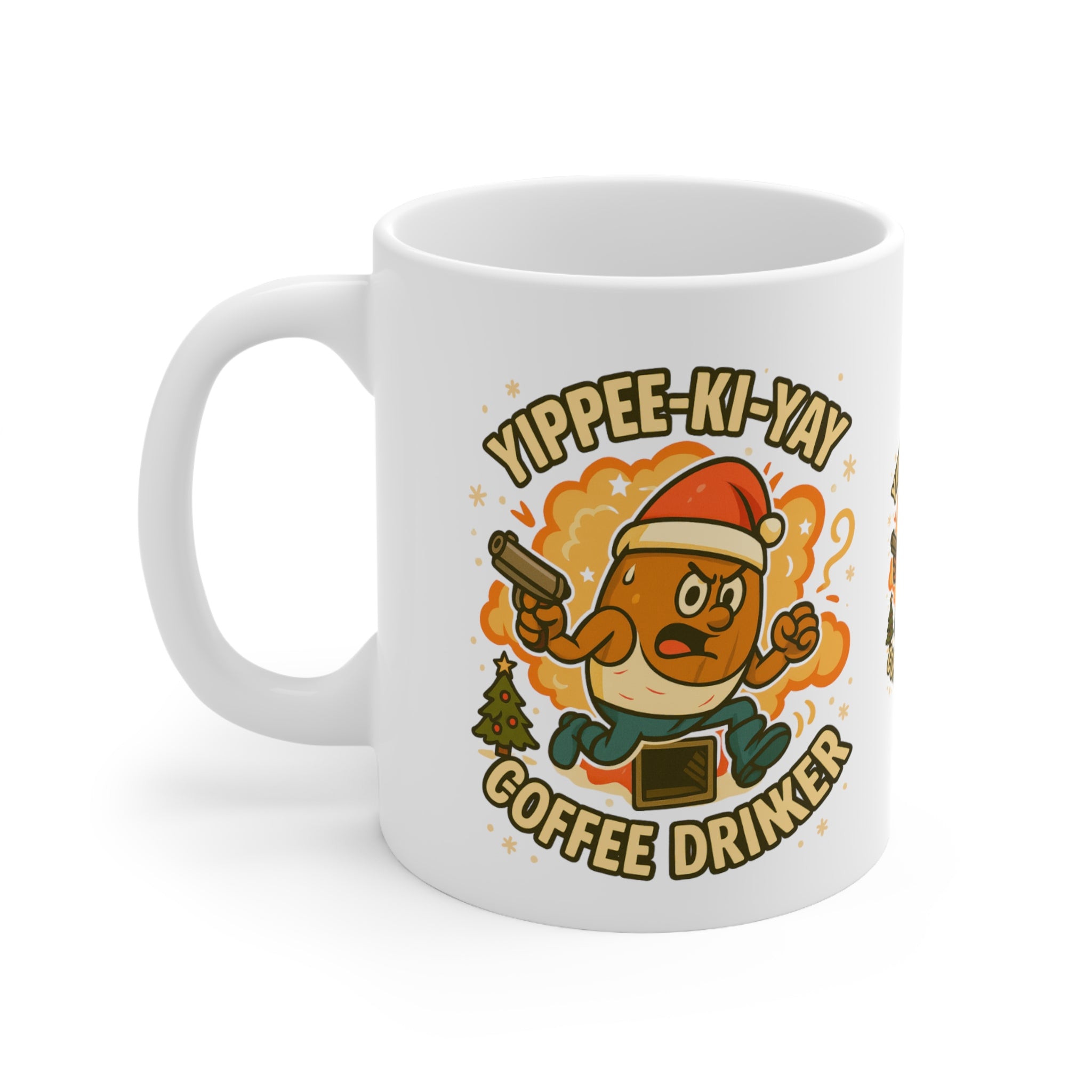 Funny Christmas Mug - Yippee-Ki-Yay Coffee Drinker Movie Parody Mug