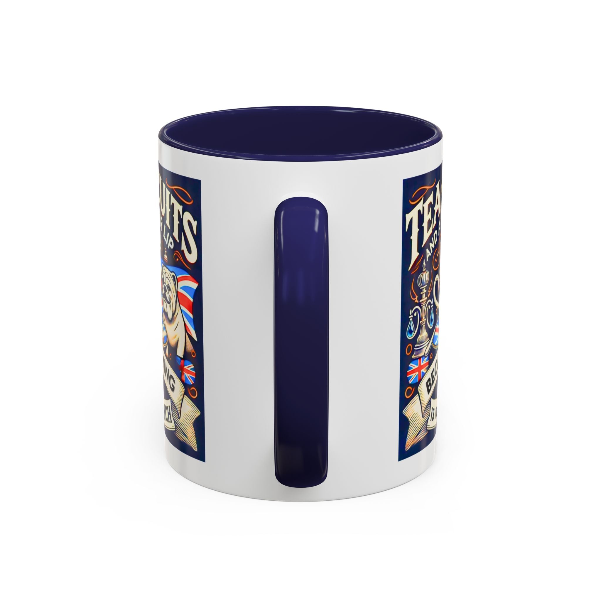 Crying Is for the French Mug | Funny British Humor Cup | Tea and Biscuits UK Banter Gift | 11oz Tea & Coffee Mug | Patriotic Dog Mug