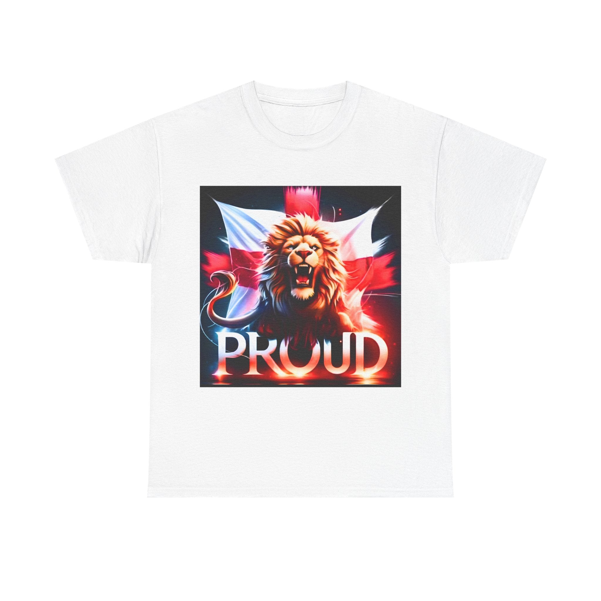Proud Lion Unisex Cotton Tee | English Patriot Shirt | MEGA | Patriotic UK T-Shirt | Statement Shirt | National Pride Rally Merch
