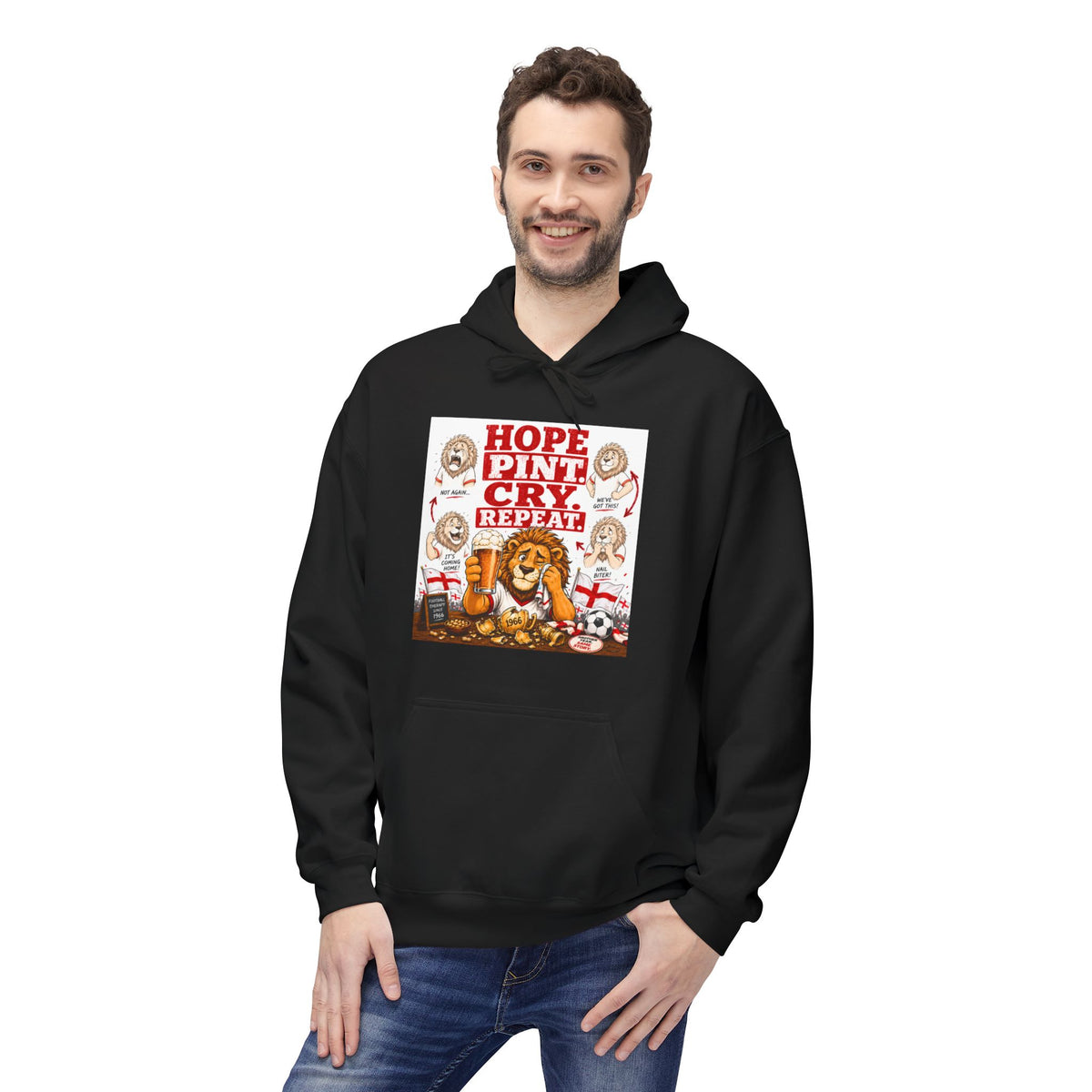 Three Lions emotional support England football hoodie, photo 12