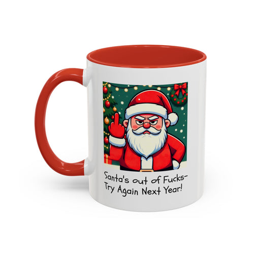 Bad Santa Middle Finger Mug | Rude and Offensive Christmas Funny Gag Gift