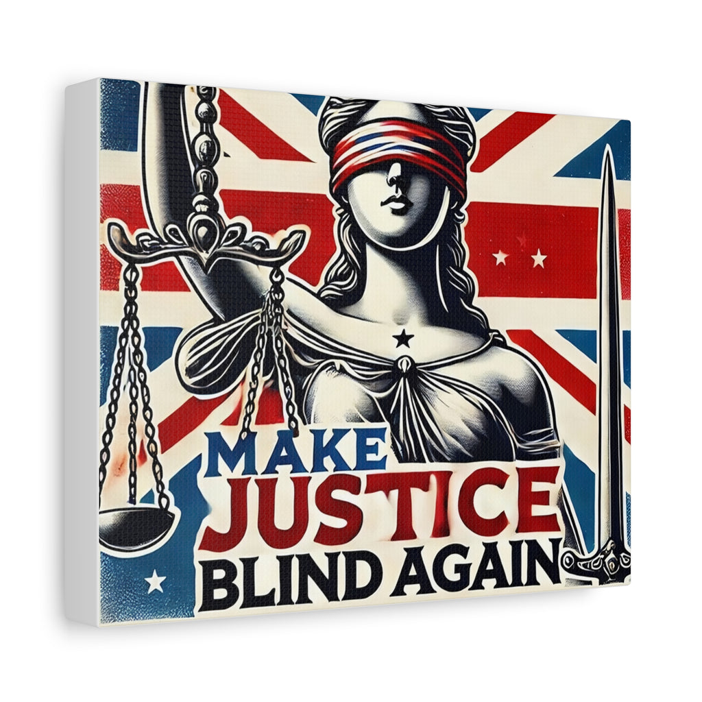 Make Justice Blind Again Wall Art | Canvas Print | Justice Is Blind Wall Decor, Legal Theme Home Decor | Free Speech Equality Artwork