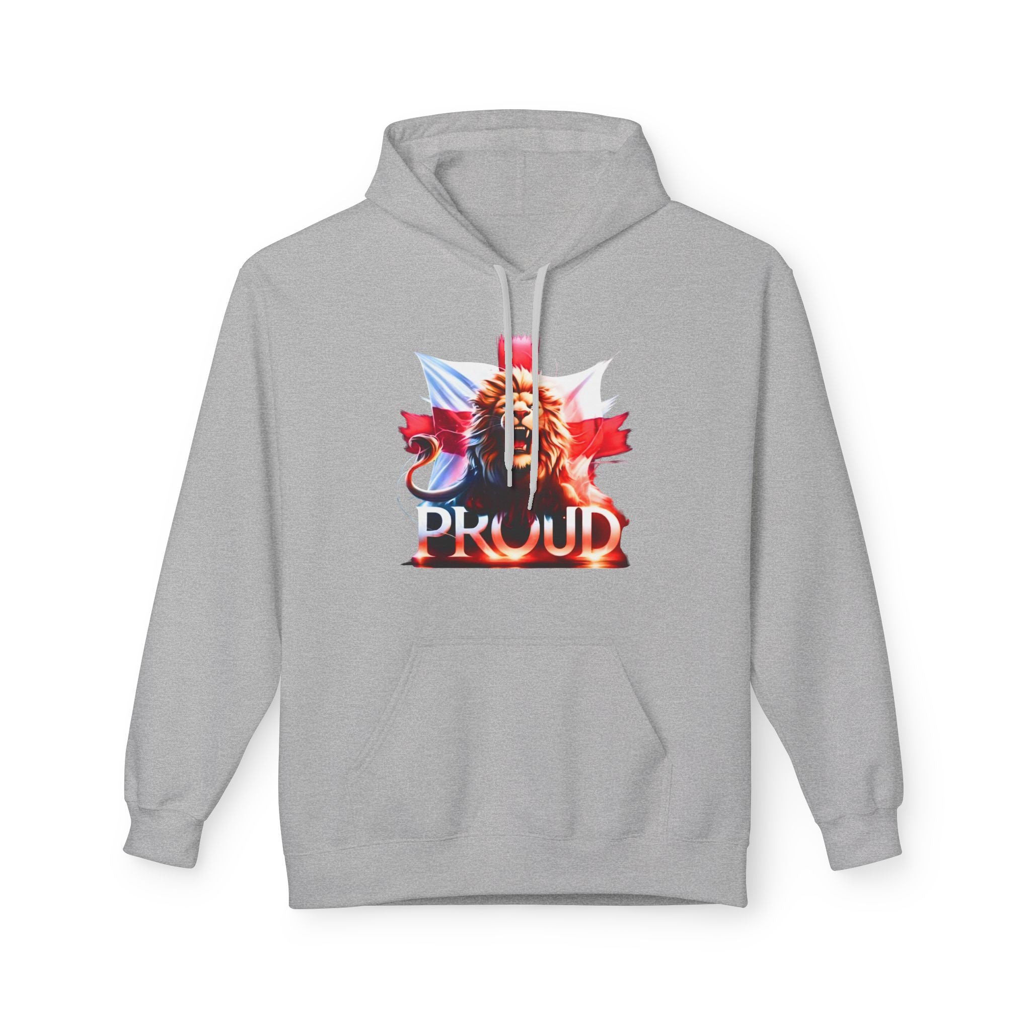 Proud Lion Unisex Hoodie | English Flag St. George Cross Hoodie | Patriotic England Gift | Raise the Colours Jumper