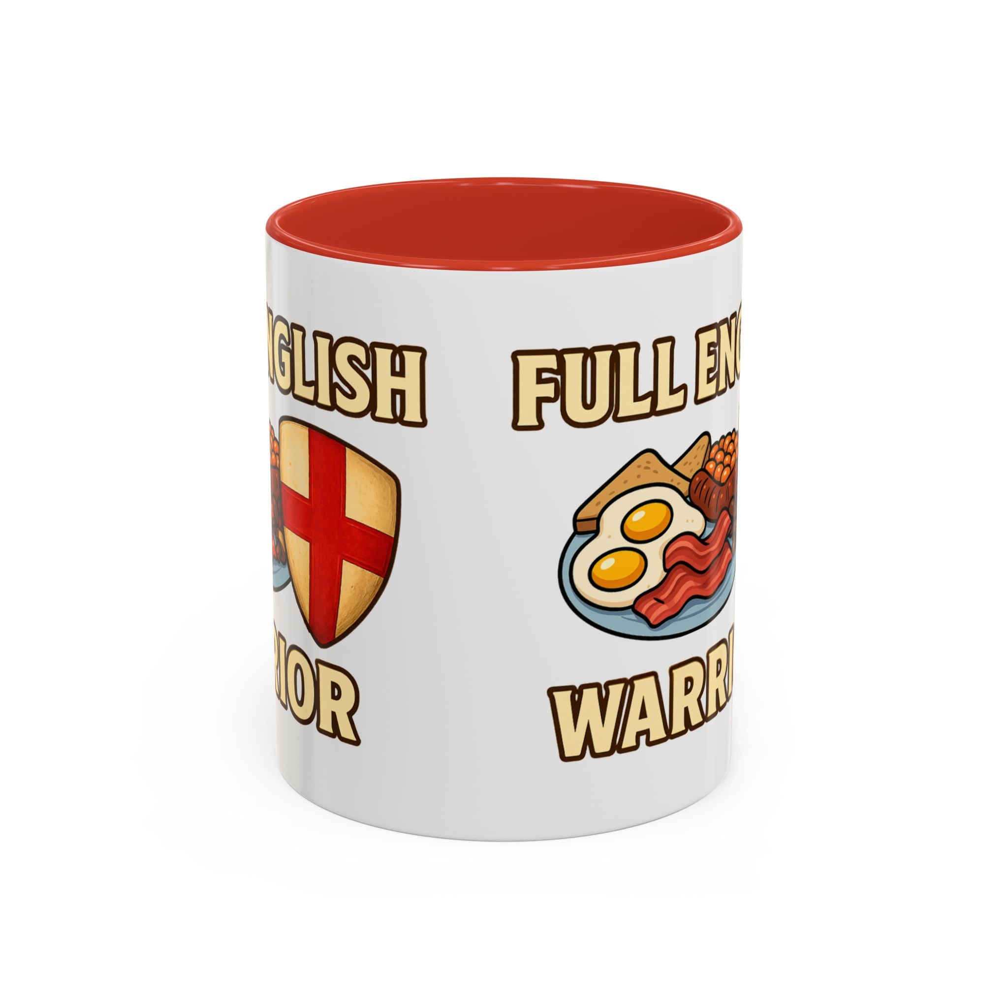 FULL ENGLISH WARRIOR | Funny 11oz Accent Coffee Mug | British Fry Up Lover Gift | Breakfast Enthusiast, English Culture