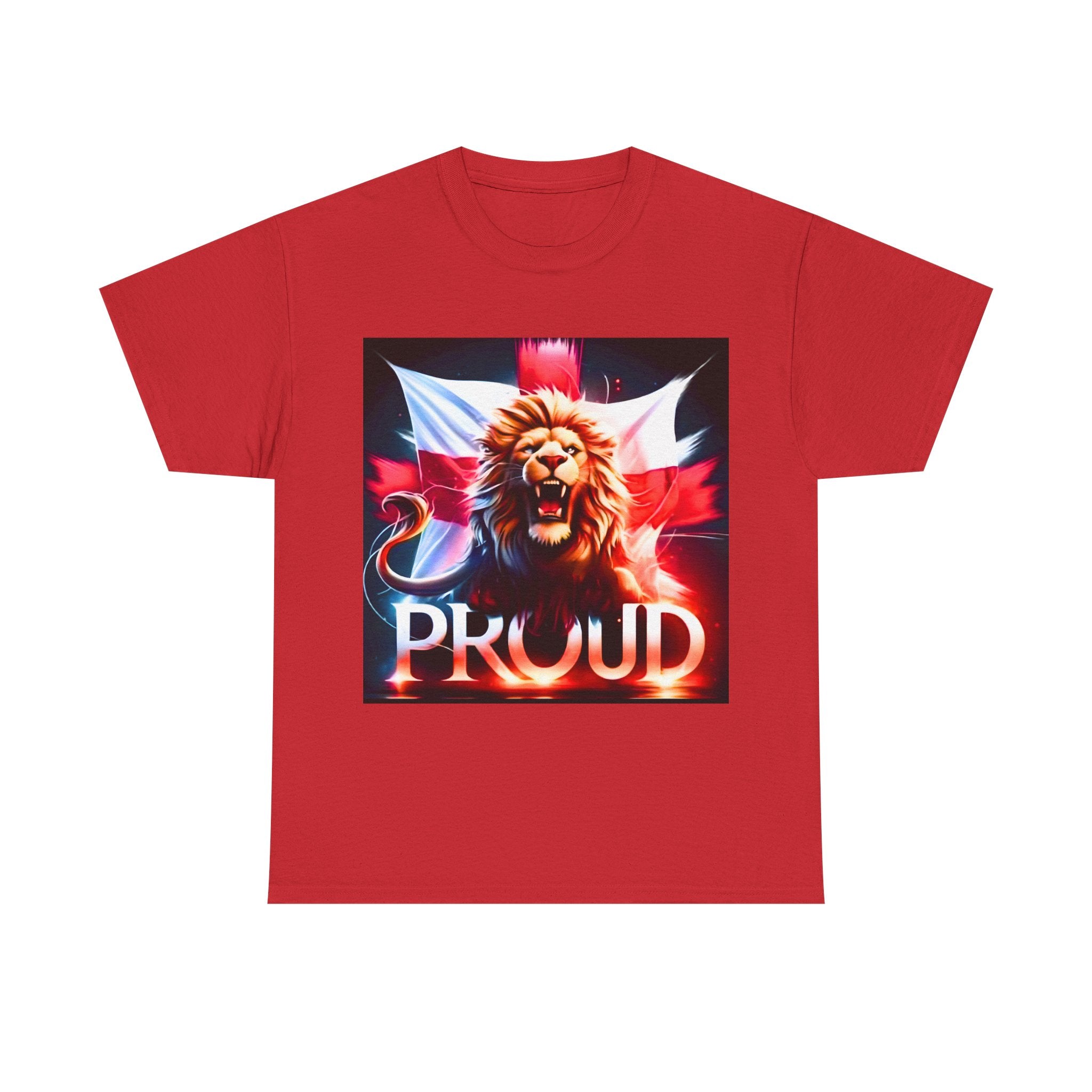 Proud Lion Unisex Cotton Tee | English Patriot Shirt | MEGA | Patriotic UK T-Shirt | Statement Shirt | National Pride Rally Merch