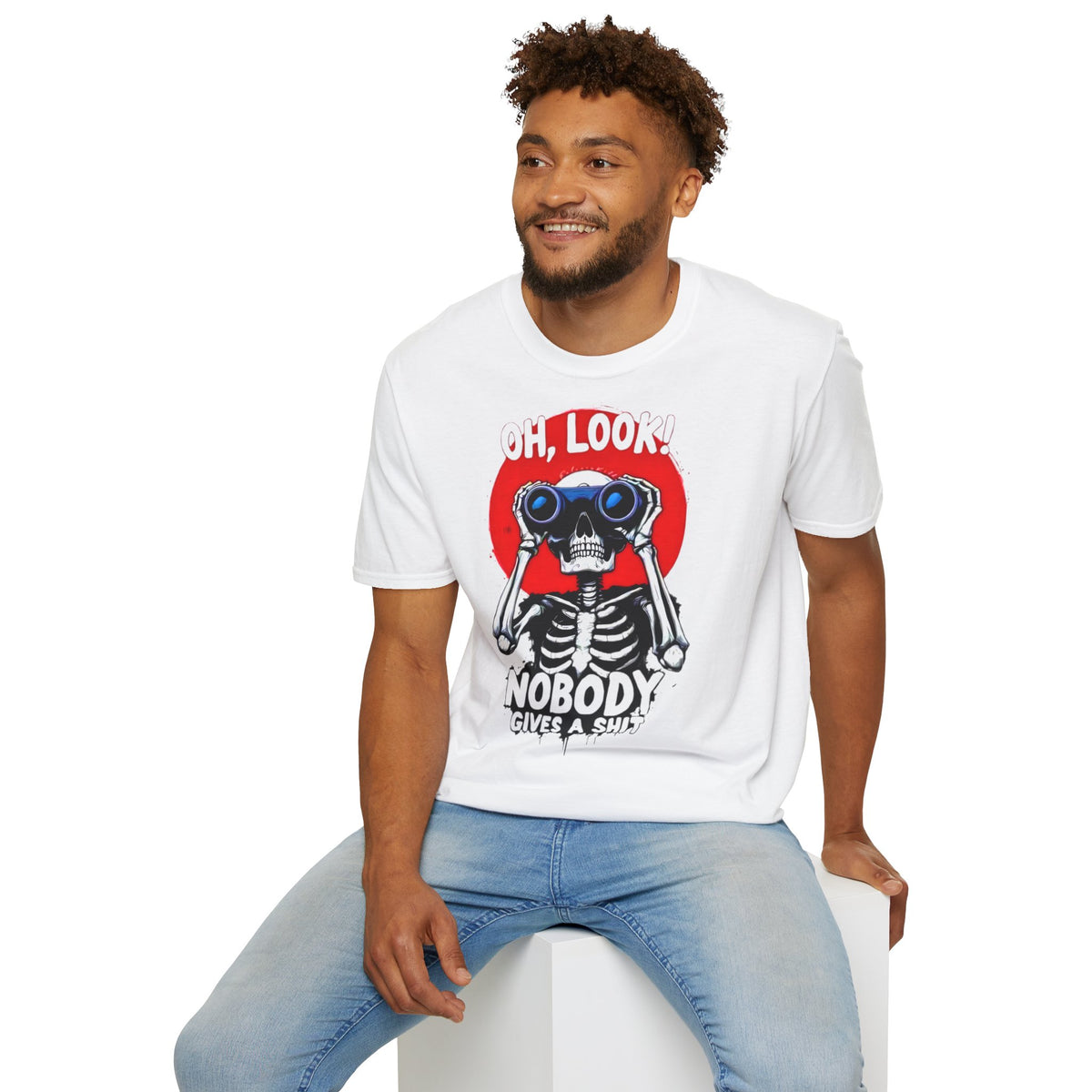 Oh Look skeleton with binoculars t-shirt, photo 7