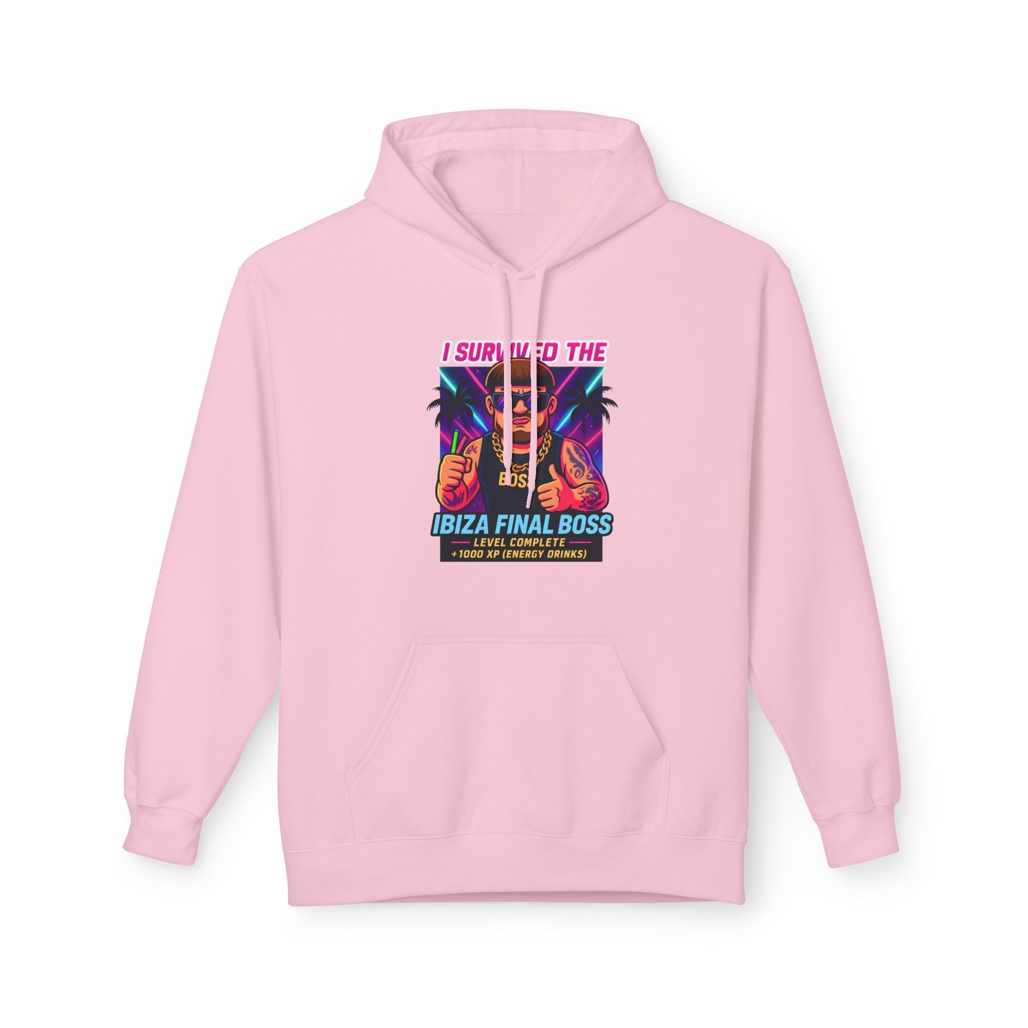 I Survived the Ibiza Final Boss Hoodie | Funny UK Summer Meme Sweatshirt | British Pop Culture Festival Gift Z | Unisex Rave Hoodie