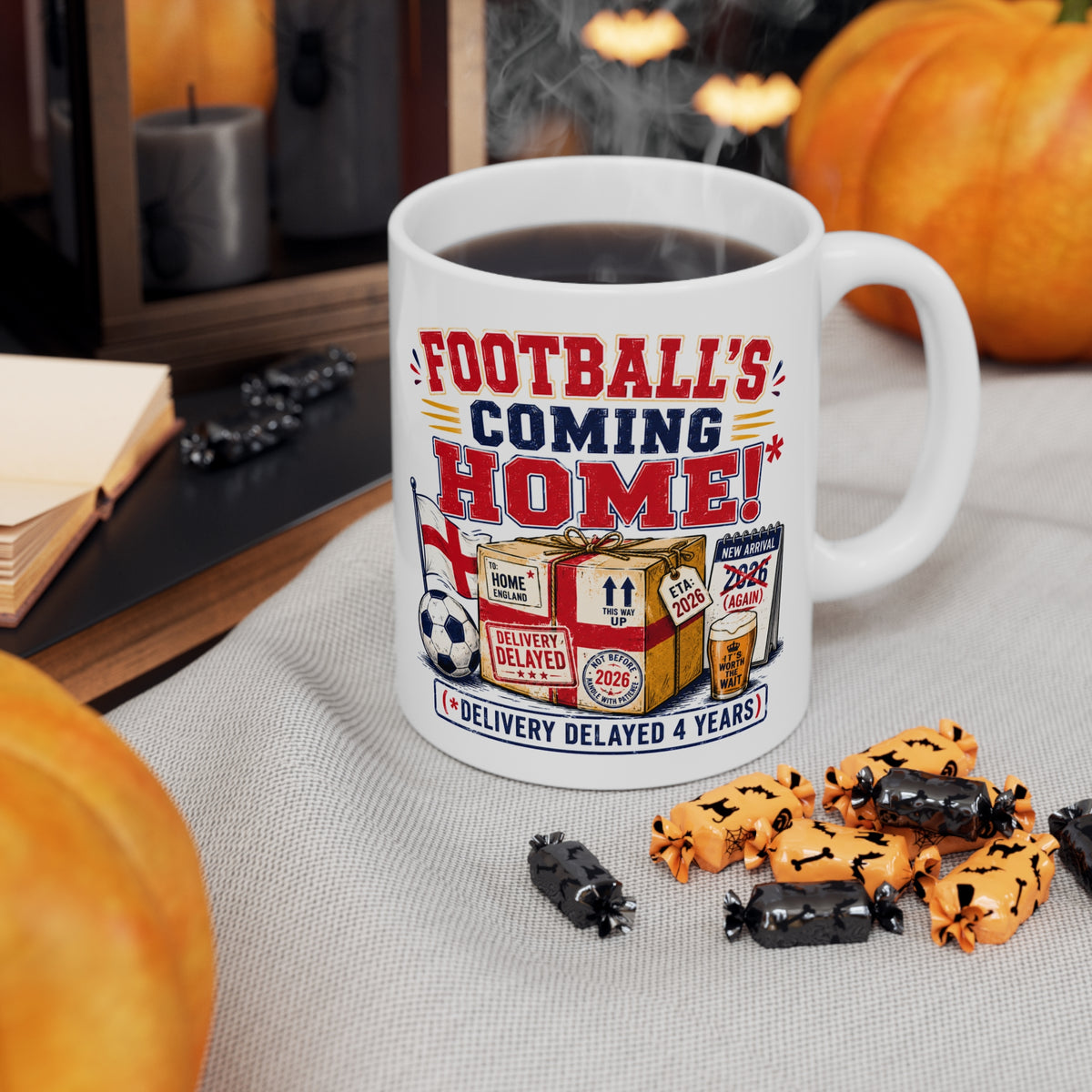 Football's Coming Home delivery delayed 4 years England mug