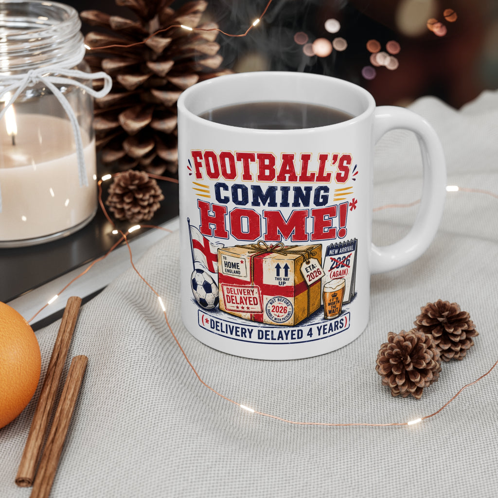 Football's Coming Home delivery delayed 4 years England mug, photo 3