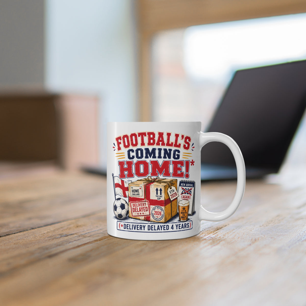 Football's Coming Home delivery delayed 4 years England mug, photo 5