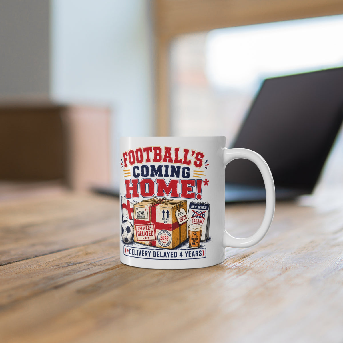 Football's Coming Home delivery delayed 4 years England mug, photo 7