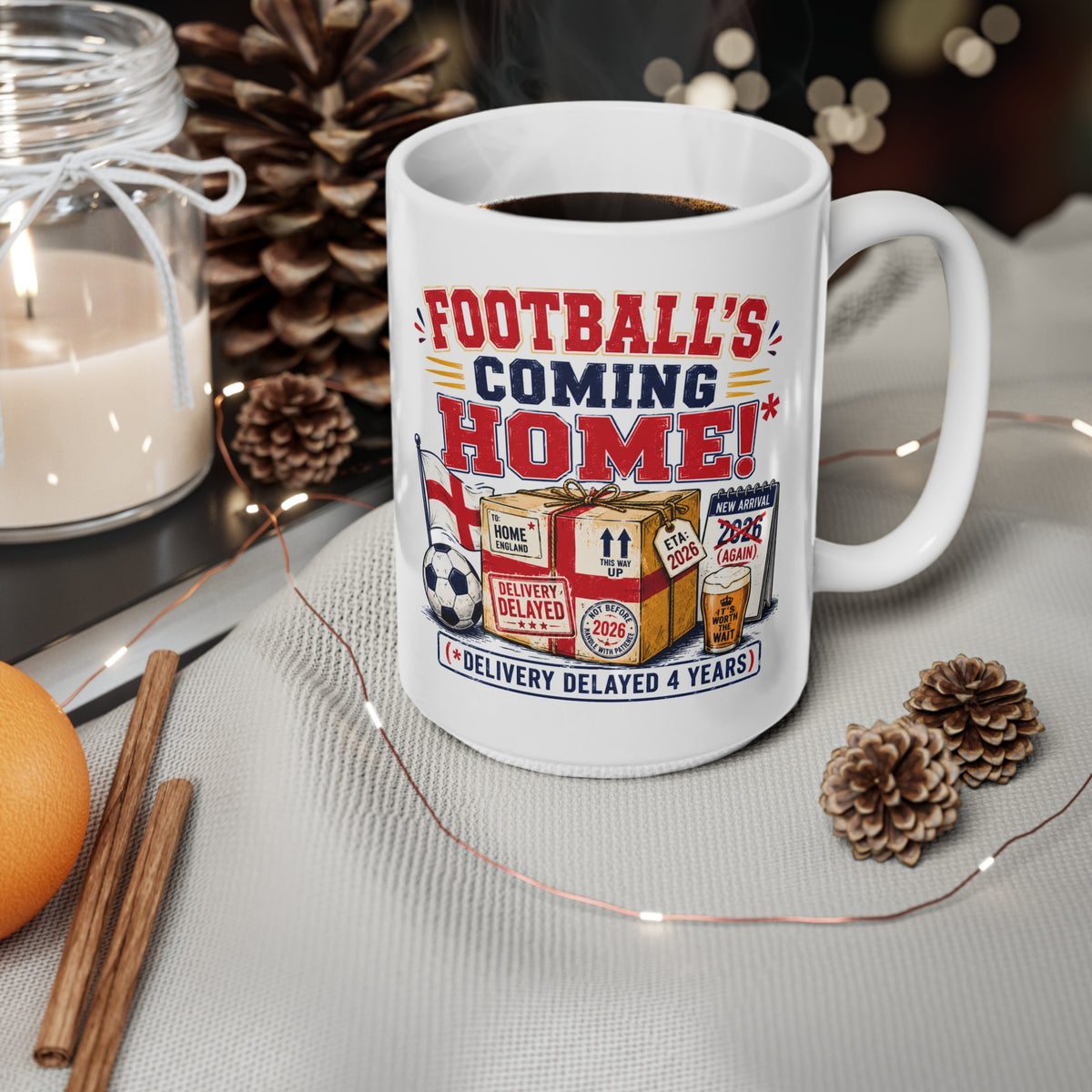 Football's Coming Home delivery delayed 4 years England mug, photo 9