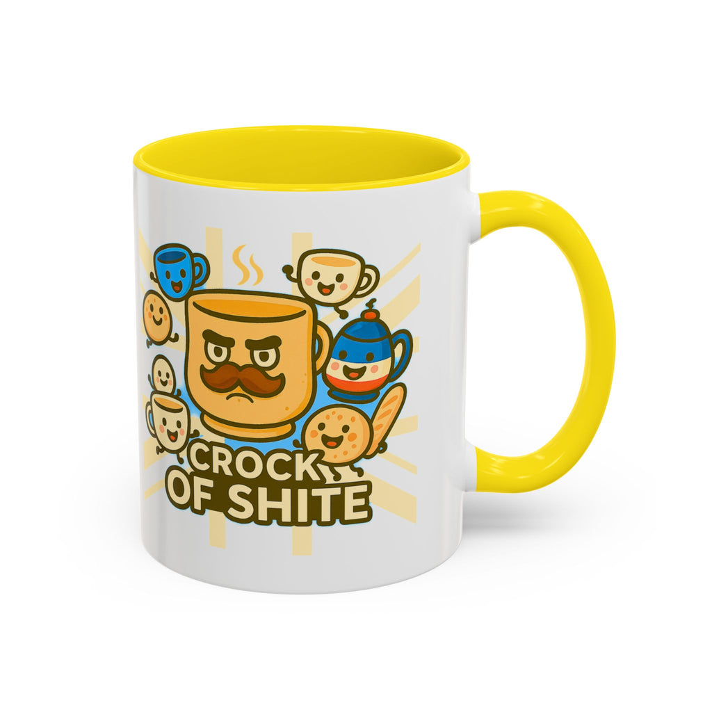 Crock of Shite Mug | Funny British Humour Teacup Cartoon | UK Patriot Banter Gift, Quirky Novelty Coffee Cup 11oz