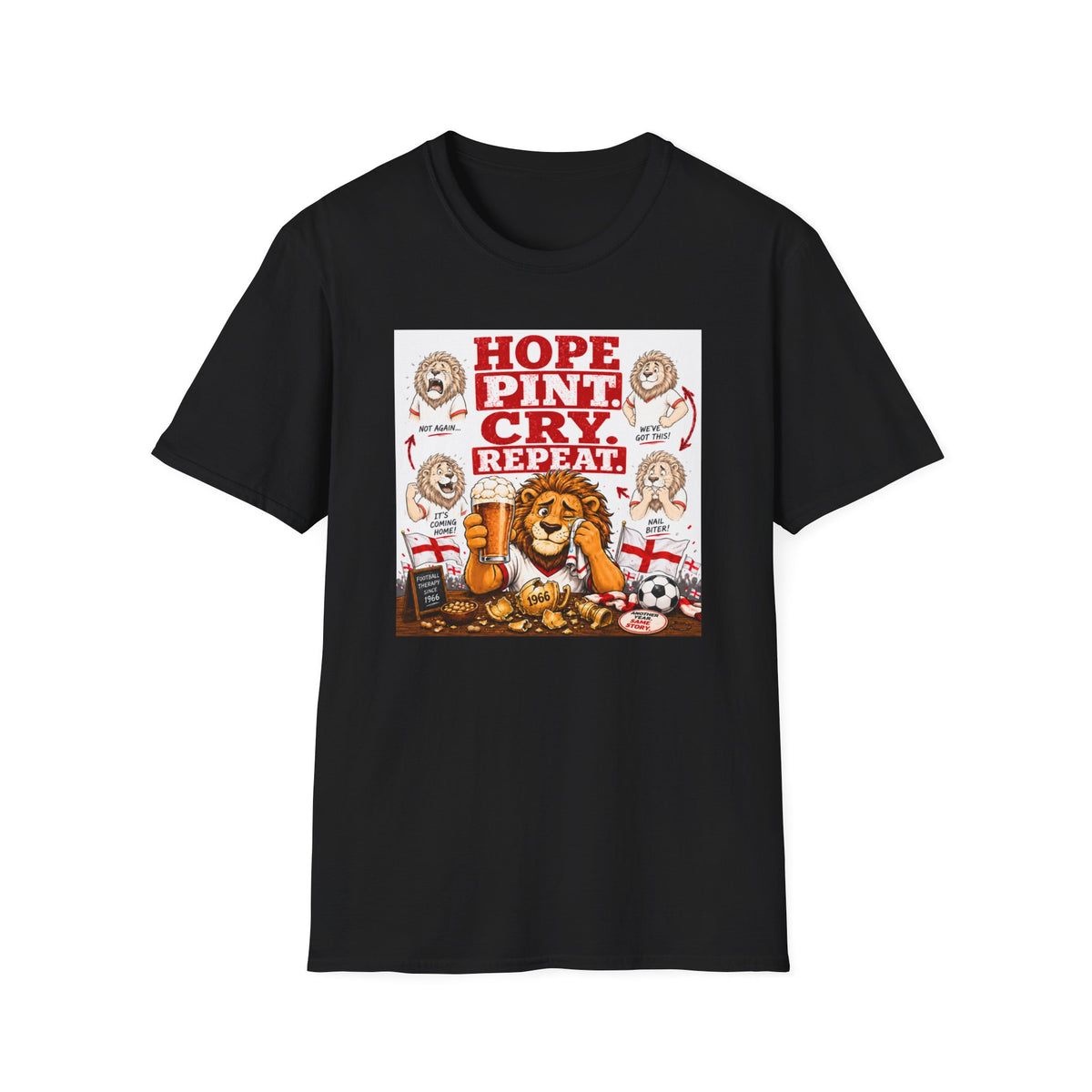 Three Lions Hope Pint Cry Repeat England football t-shirt, photo 2