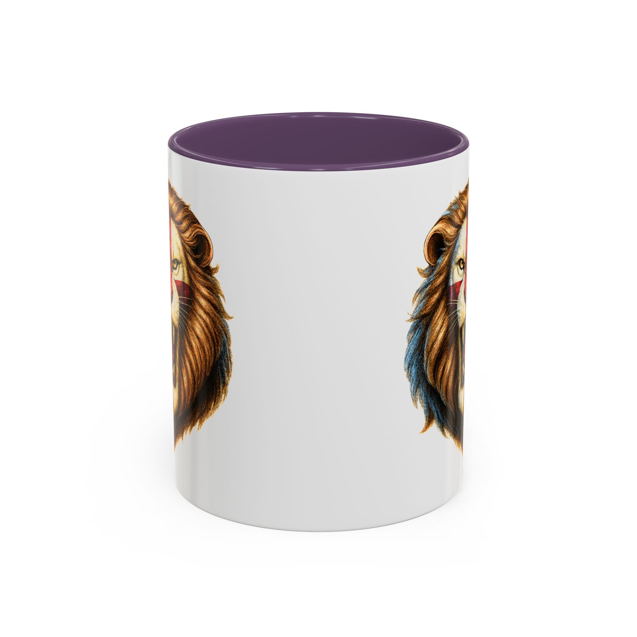 Roaring English Lion Accent Mug | St. George's Cross Patriotic Coffee Cup | Funny Medieval England Gift in Glossy Finish