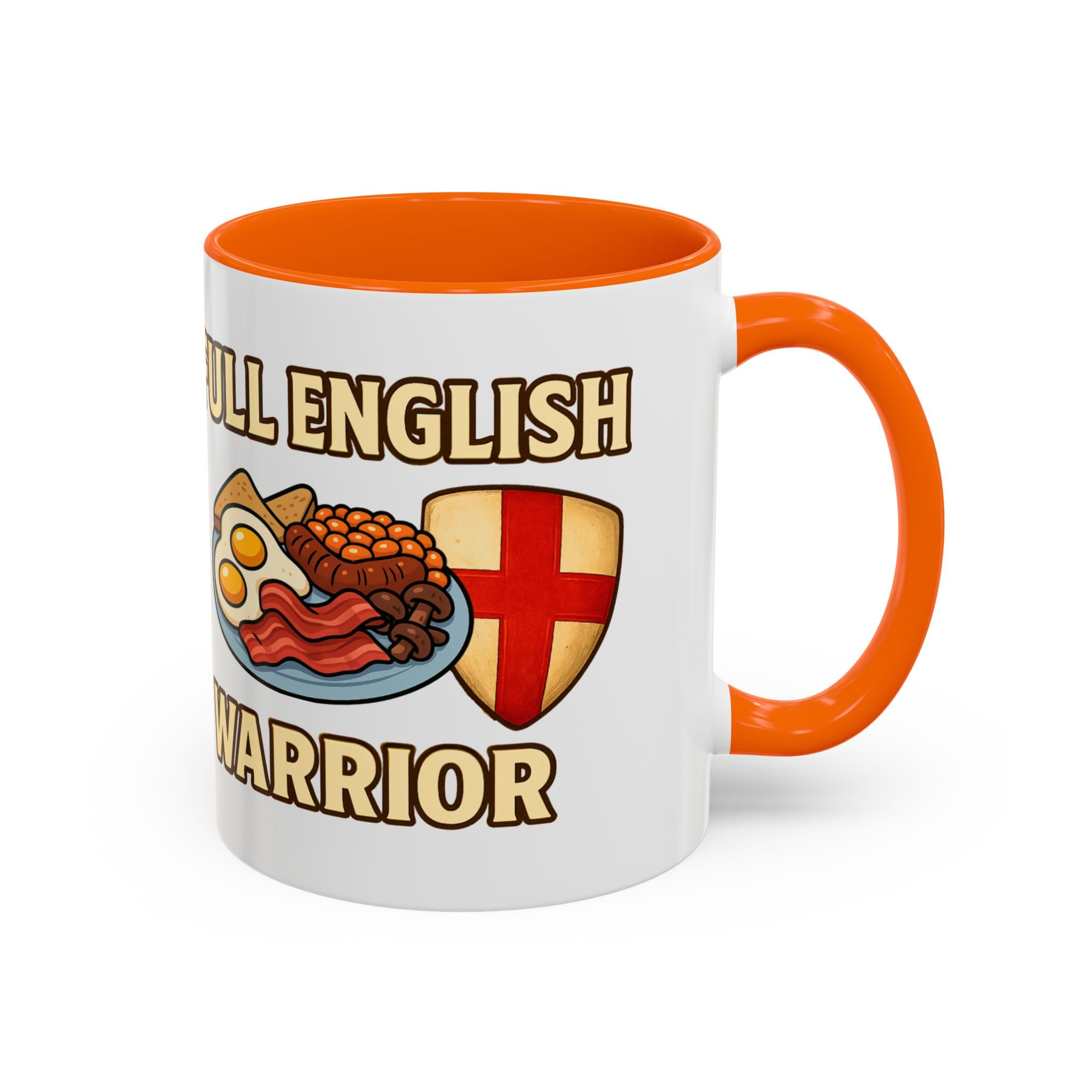 FULL ENGLISH WARRIOR | Funny 11oz Accent Coffee Mug | British Fry Up Lover Gift | Breakfast Enthusiast, English Culture