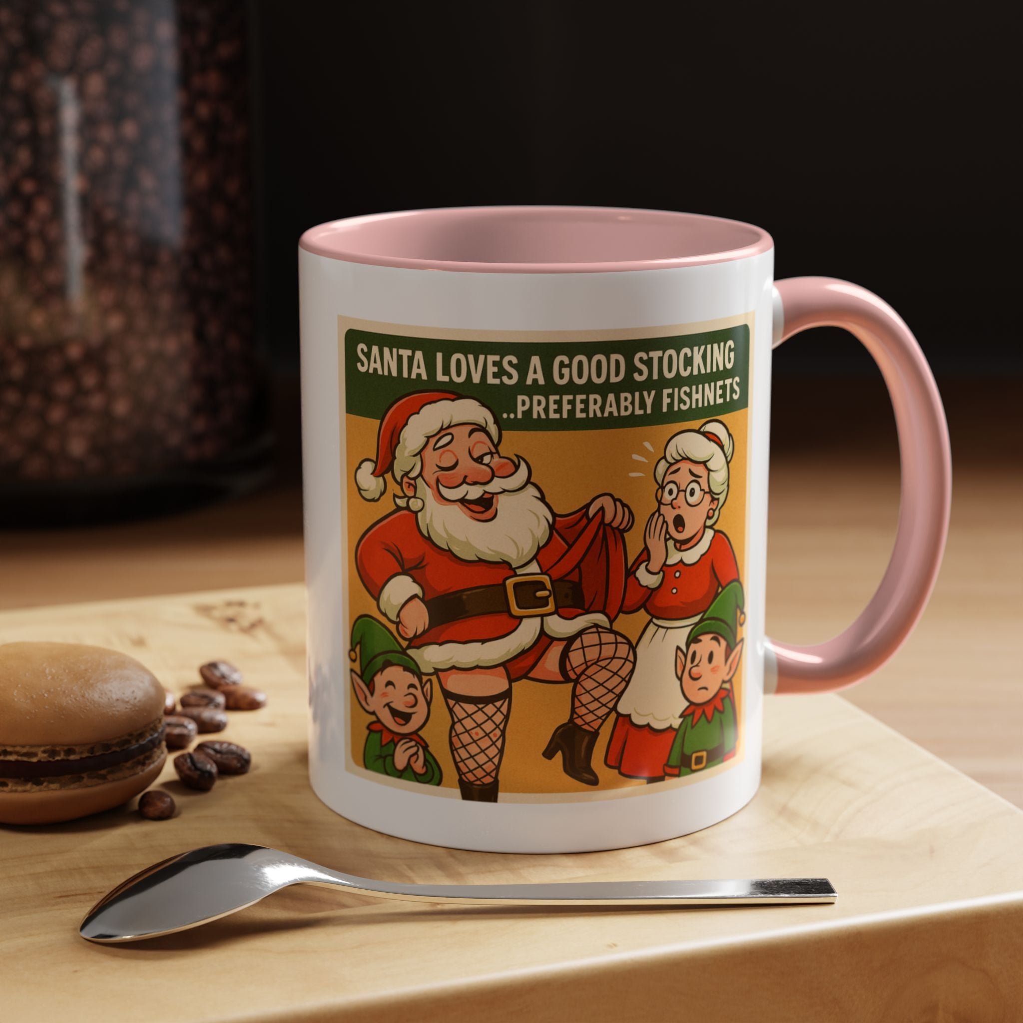 Santa Loves a Good Stocking Coffee Mug | Bad Santa Christmas Mugs, Rude, Offensive, Funny