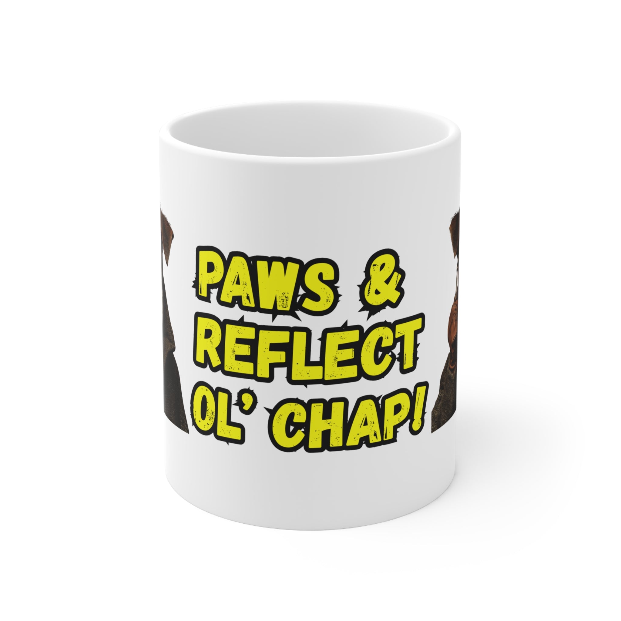 Paws & Reflect Ol' Chap! | Sophisticated British Dog Ceramic Mug | 11oz Coffee Cup | Gift for Dog Lovers and Pet Owners